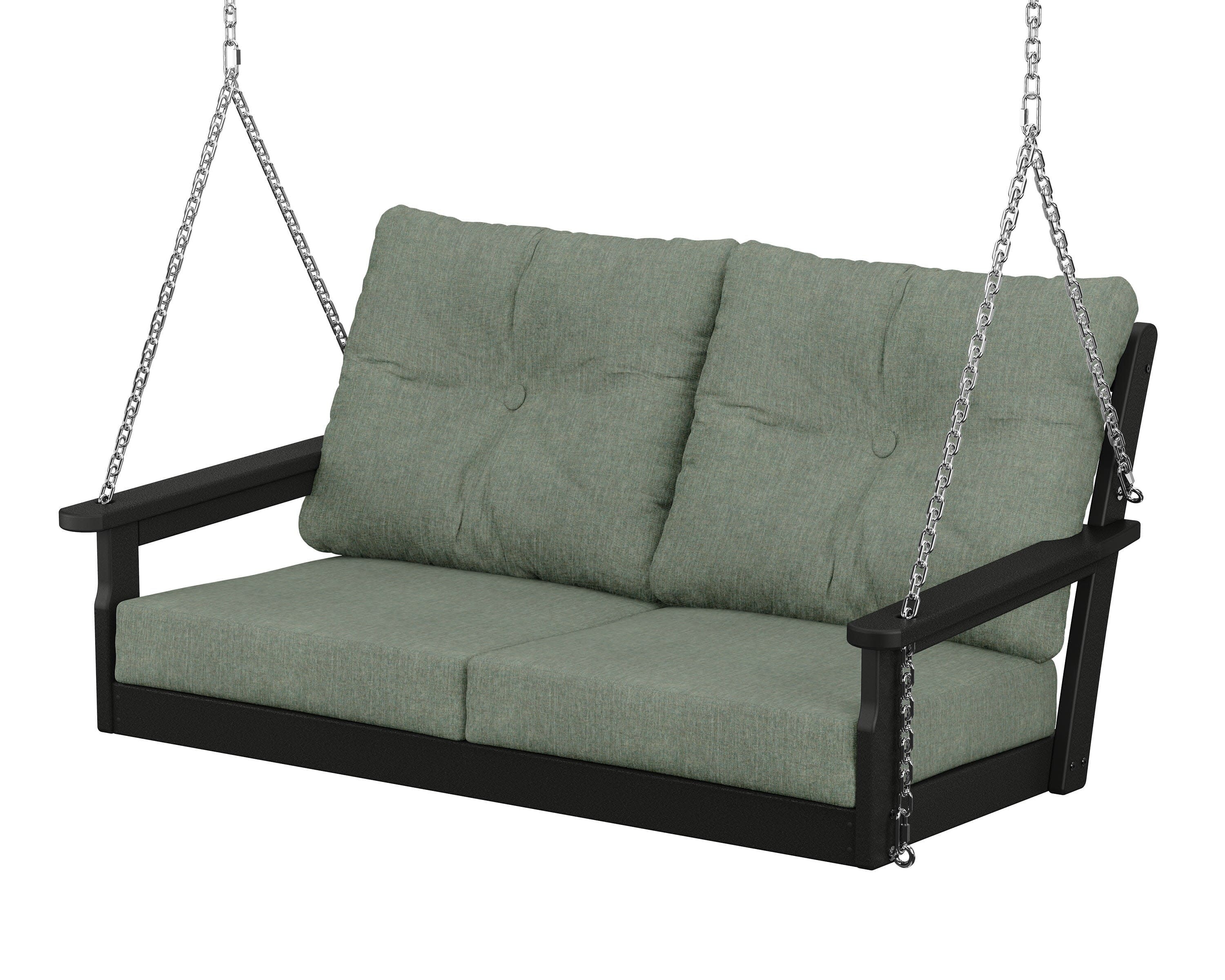 Vineyard Deep Seating Swing in Black / Cast Sage