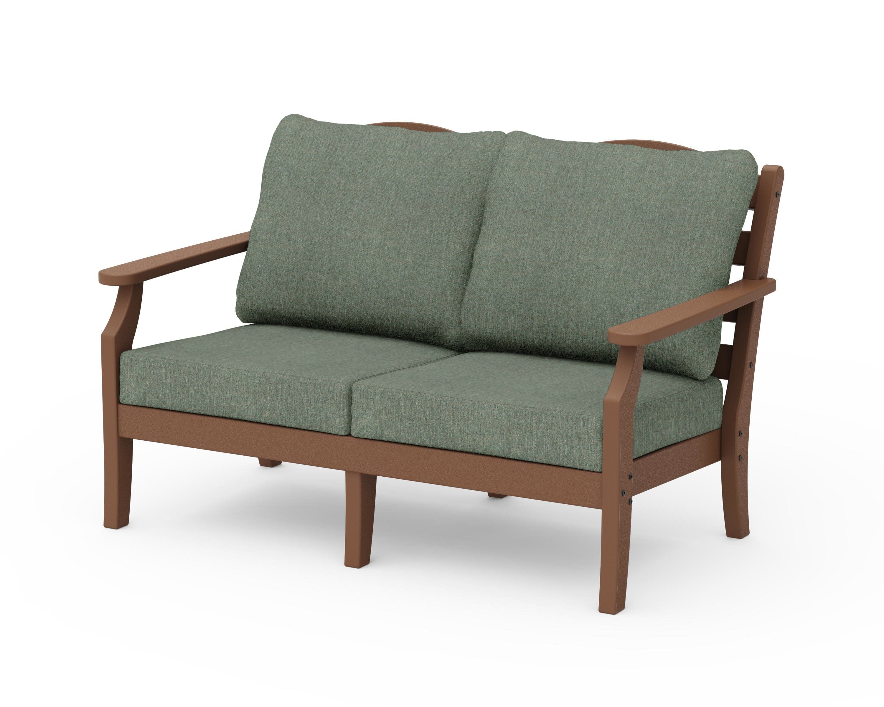 Savannah Deep Seating Loveseat in Teak / Cast Sage