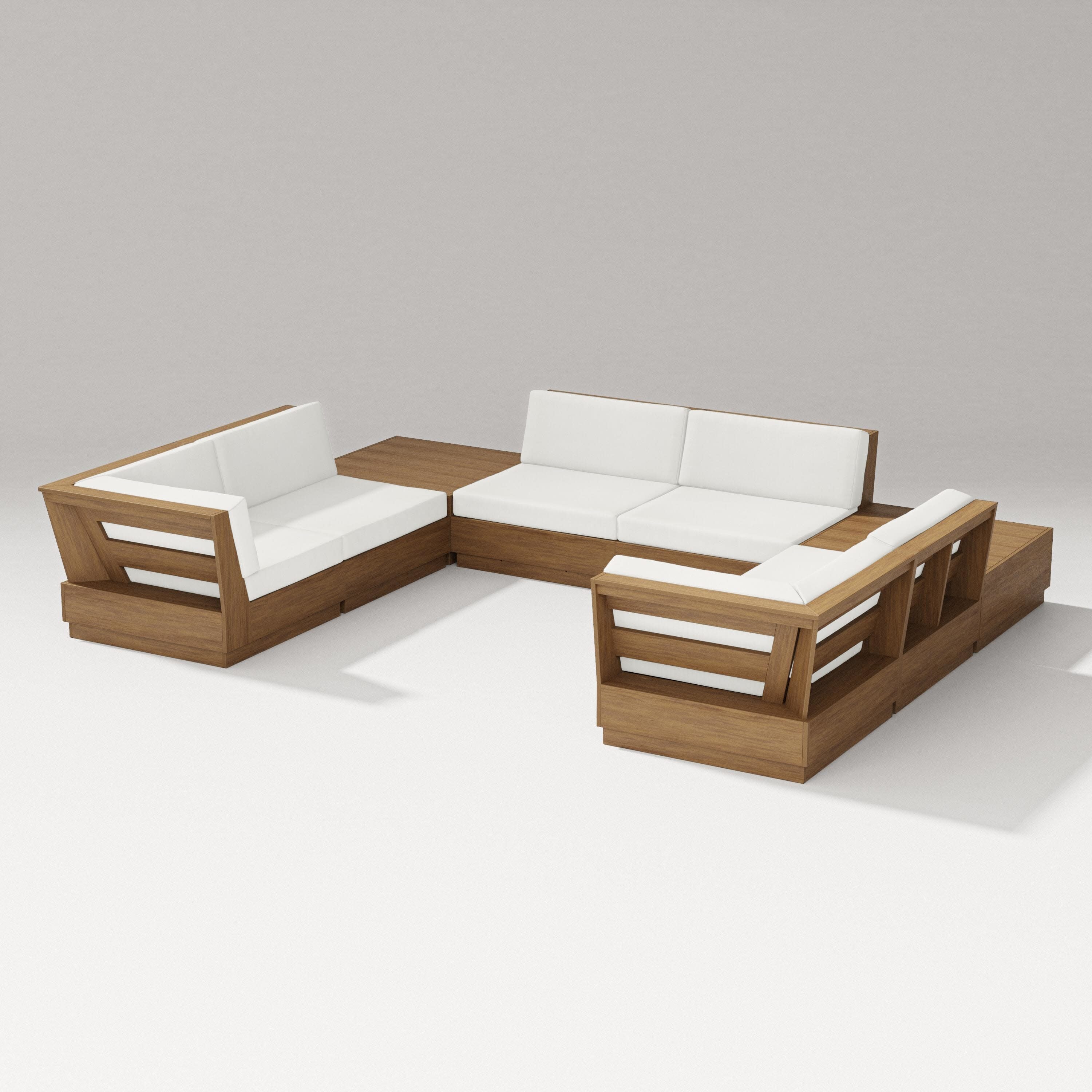 Elevate 8-Piece U-Shaped Sectional in Natural / Natural Linen