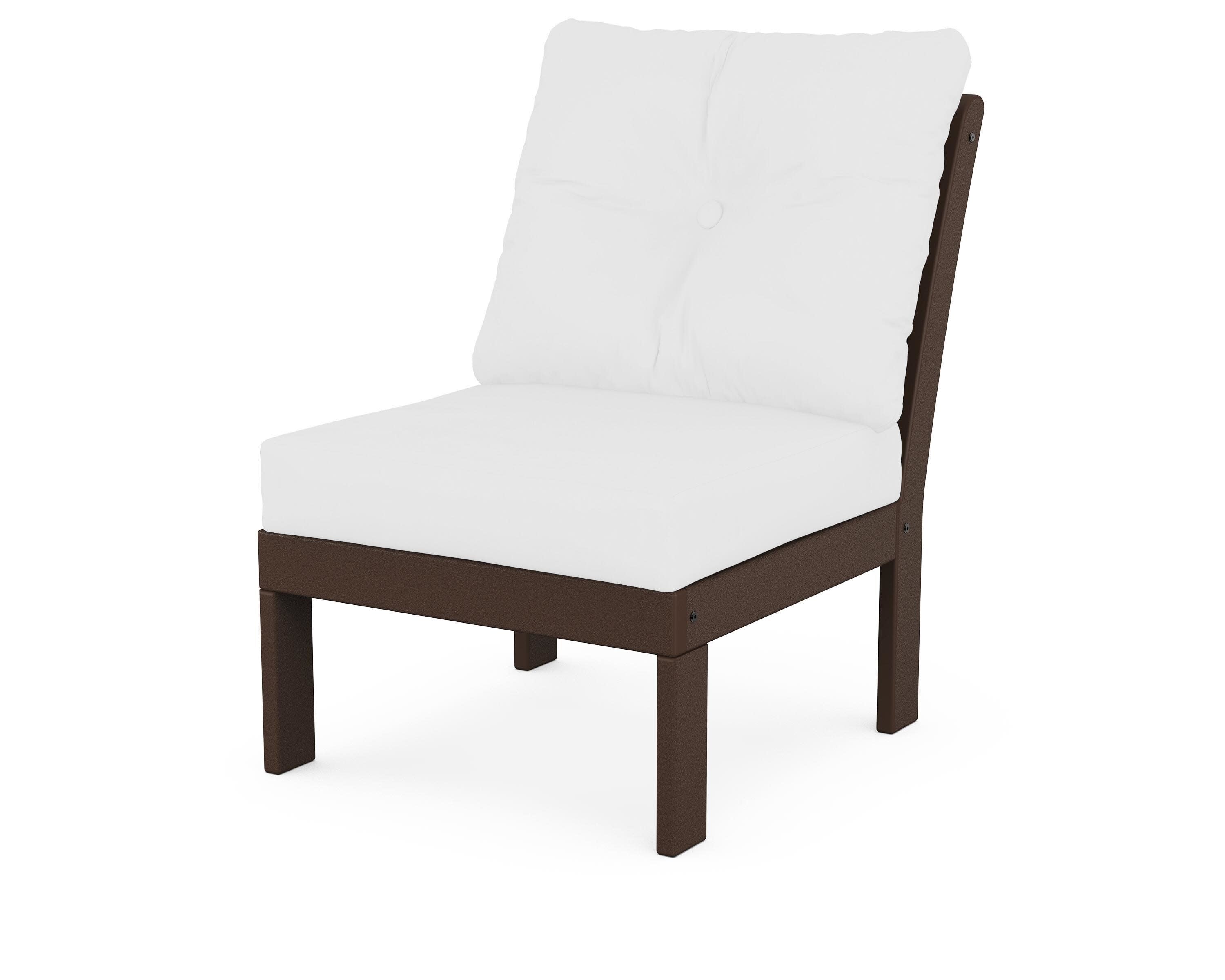 Vineyard Modular Armless Chair in Mahogany / Natural