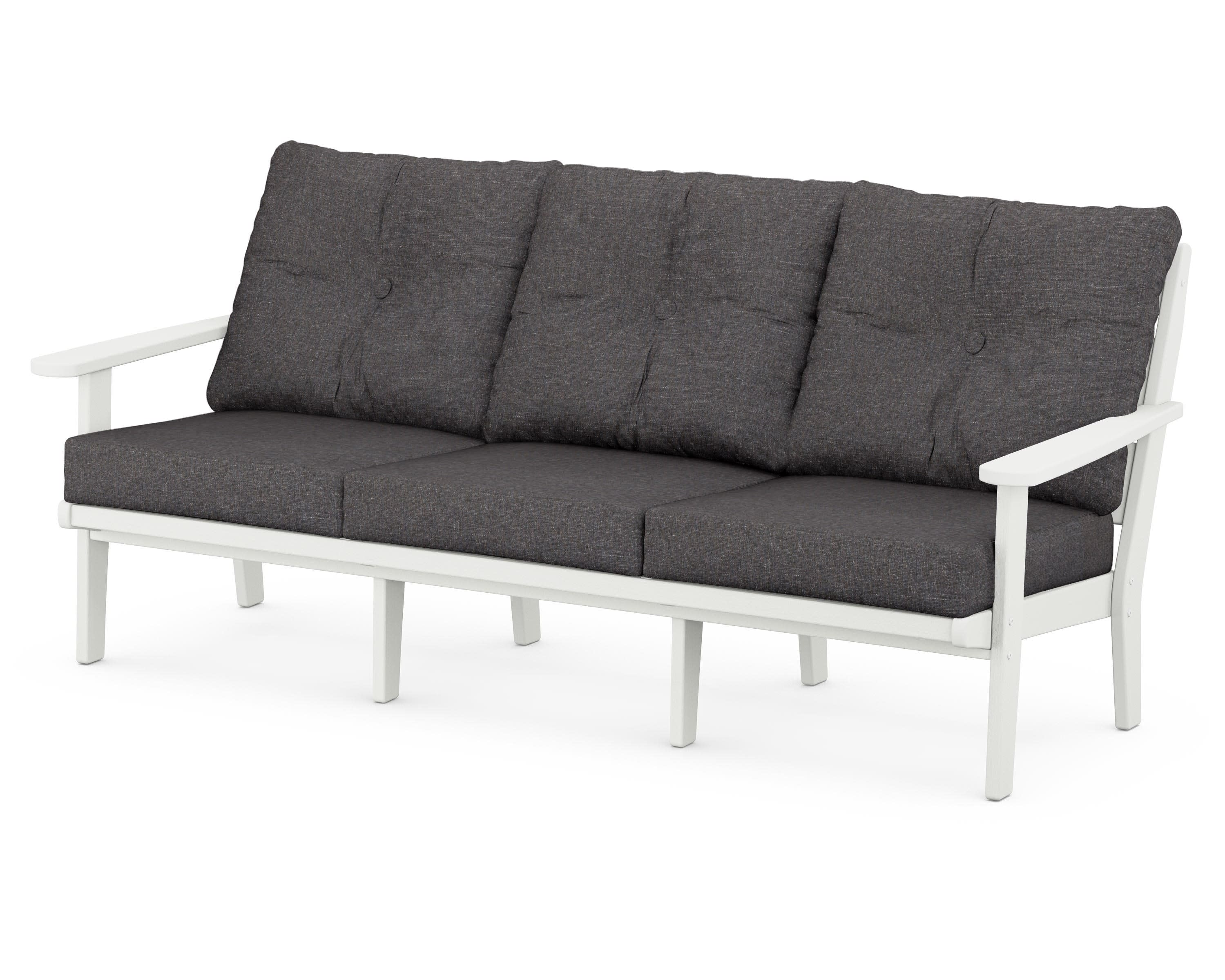Lakeside Deep Seating Sofa in Vintage White / Ash Charcoal