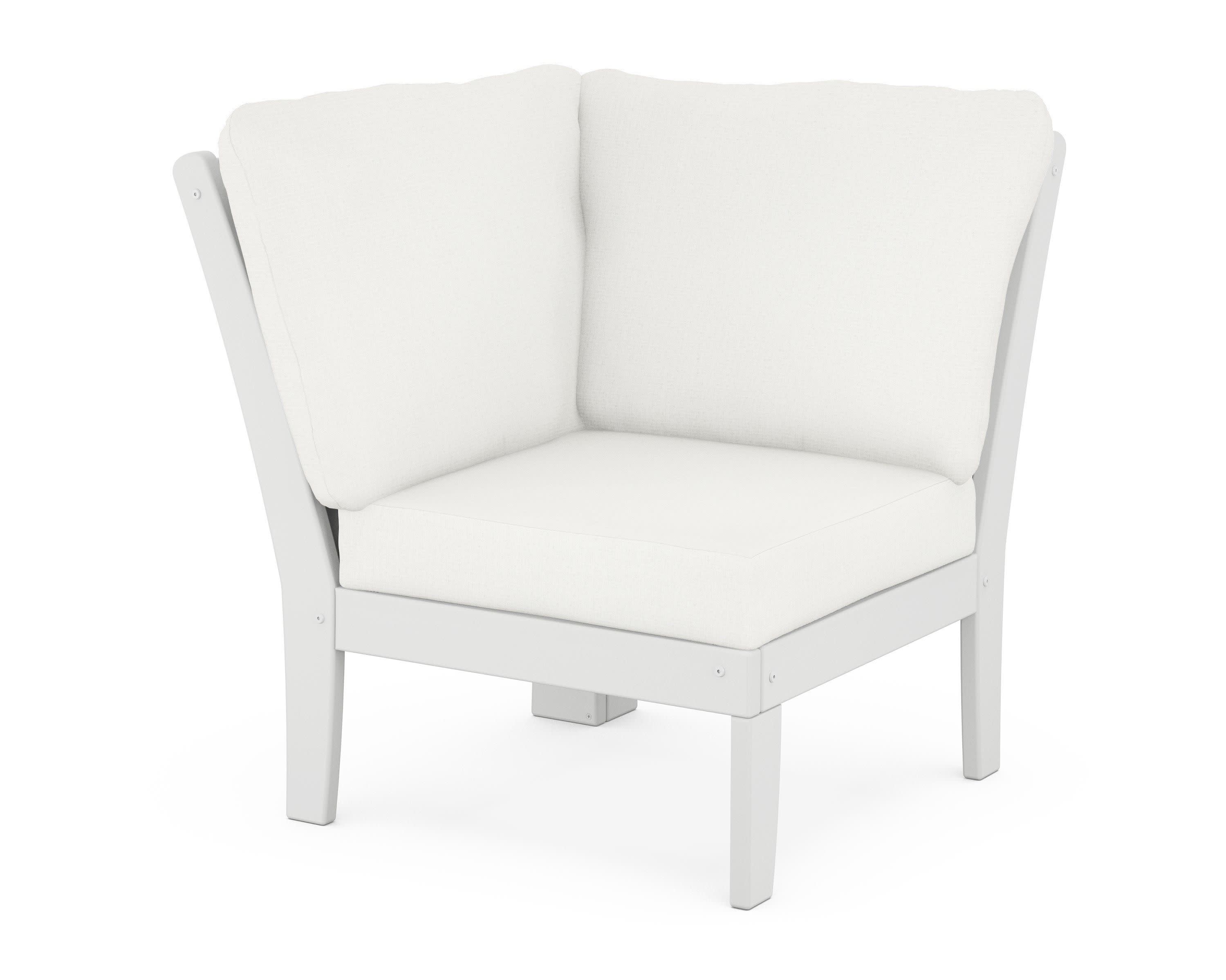 Braxton Modular Corner Chair in White / Natural Linen