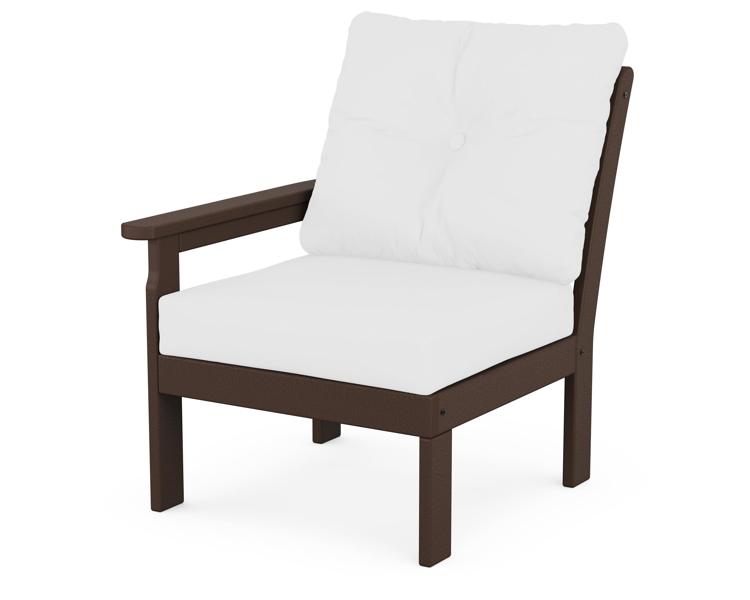 Vineyard Modular Left Arm Chair in Mahogany / Natural