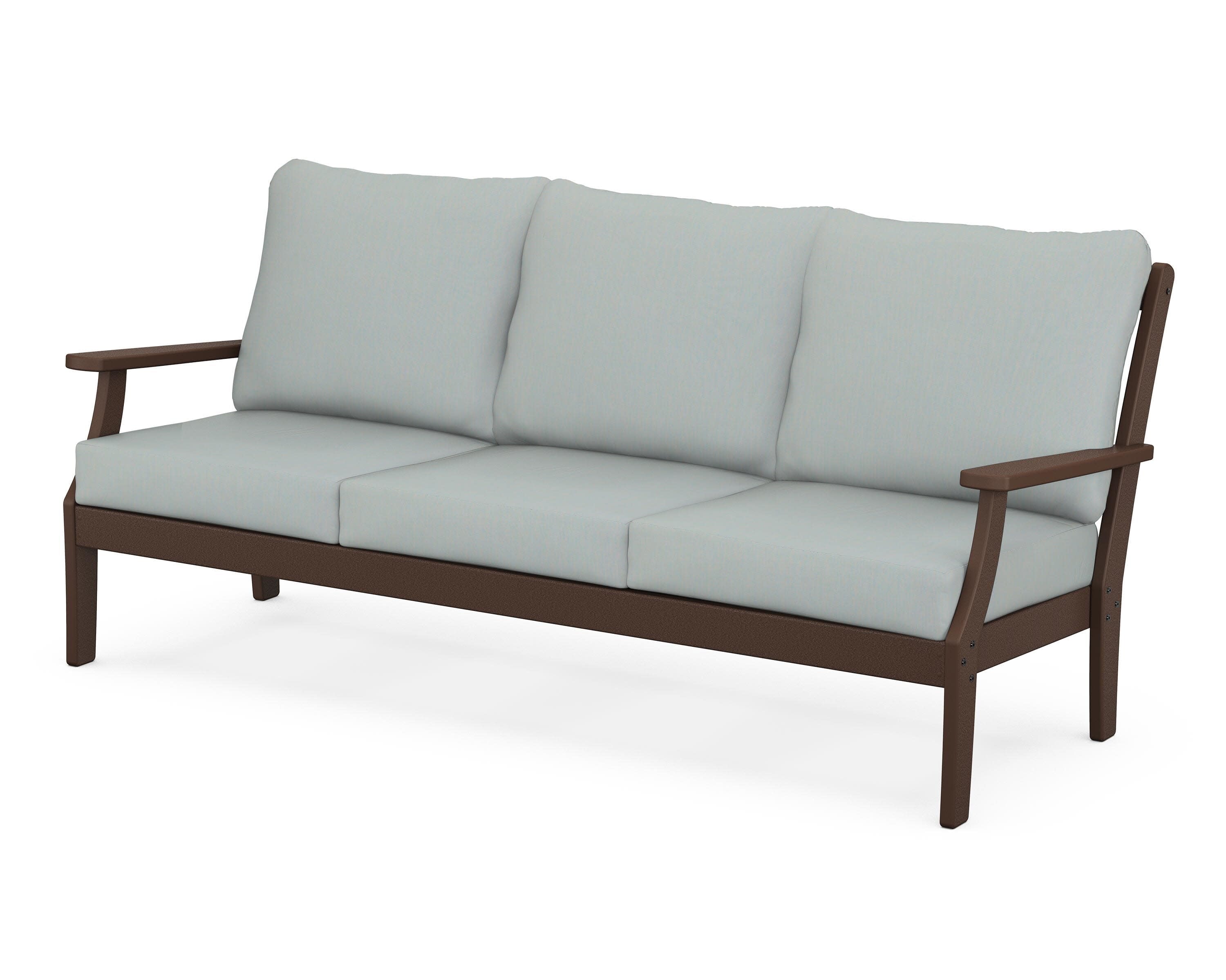 Braxton Deep Seating Sofa in Mahogany / Spa