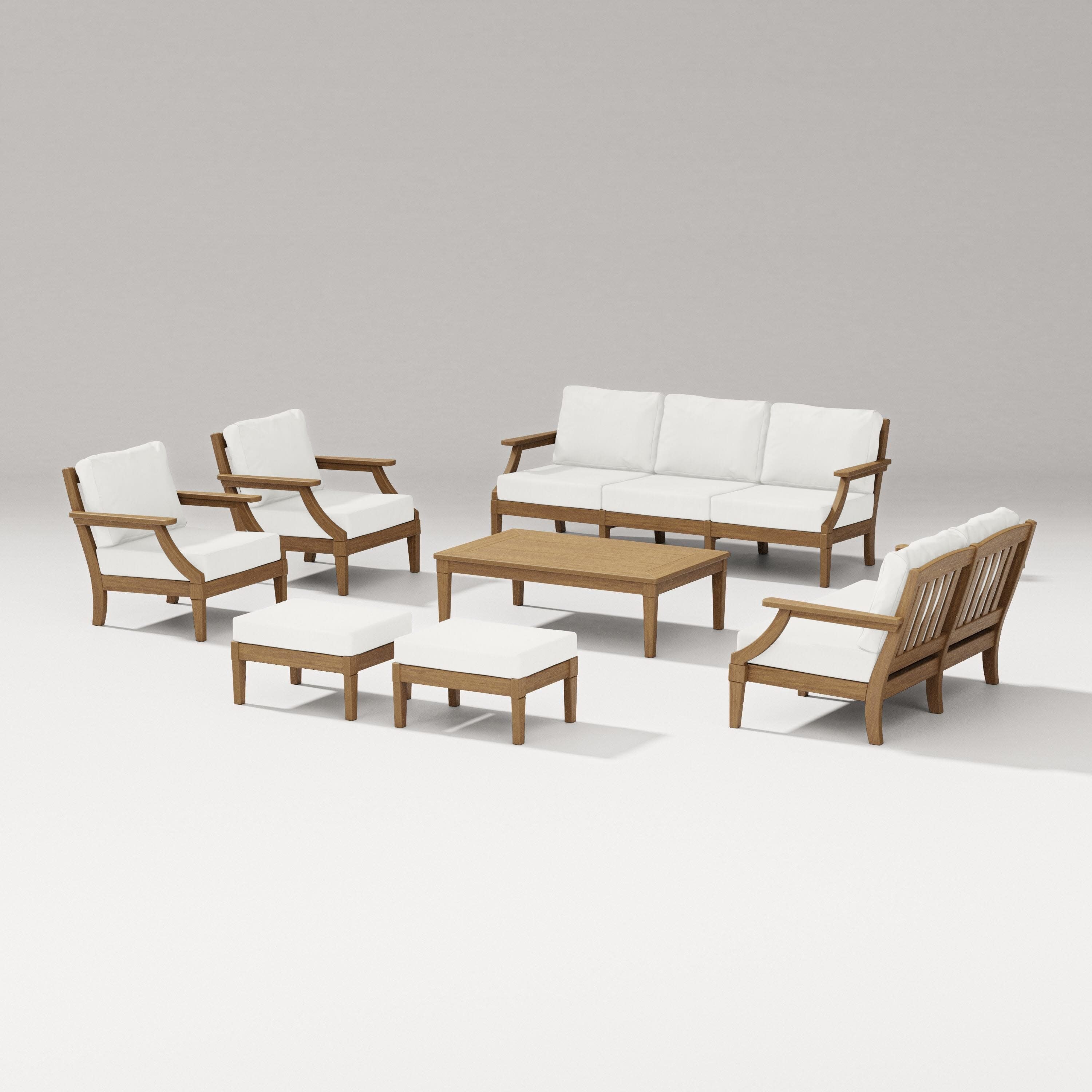 Estate 7-Piece Lounge Sofa Set in Natural / Natural Linen