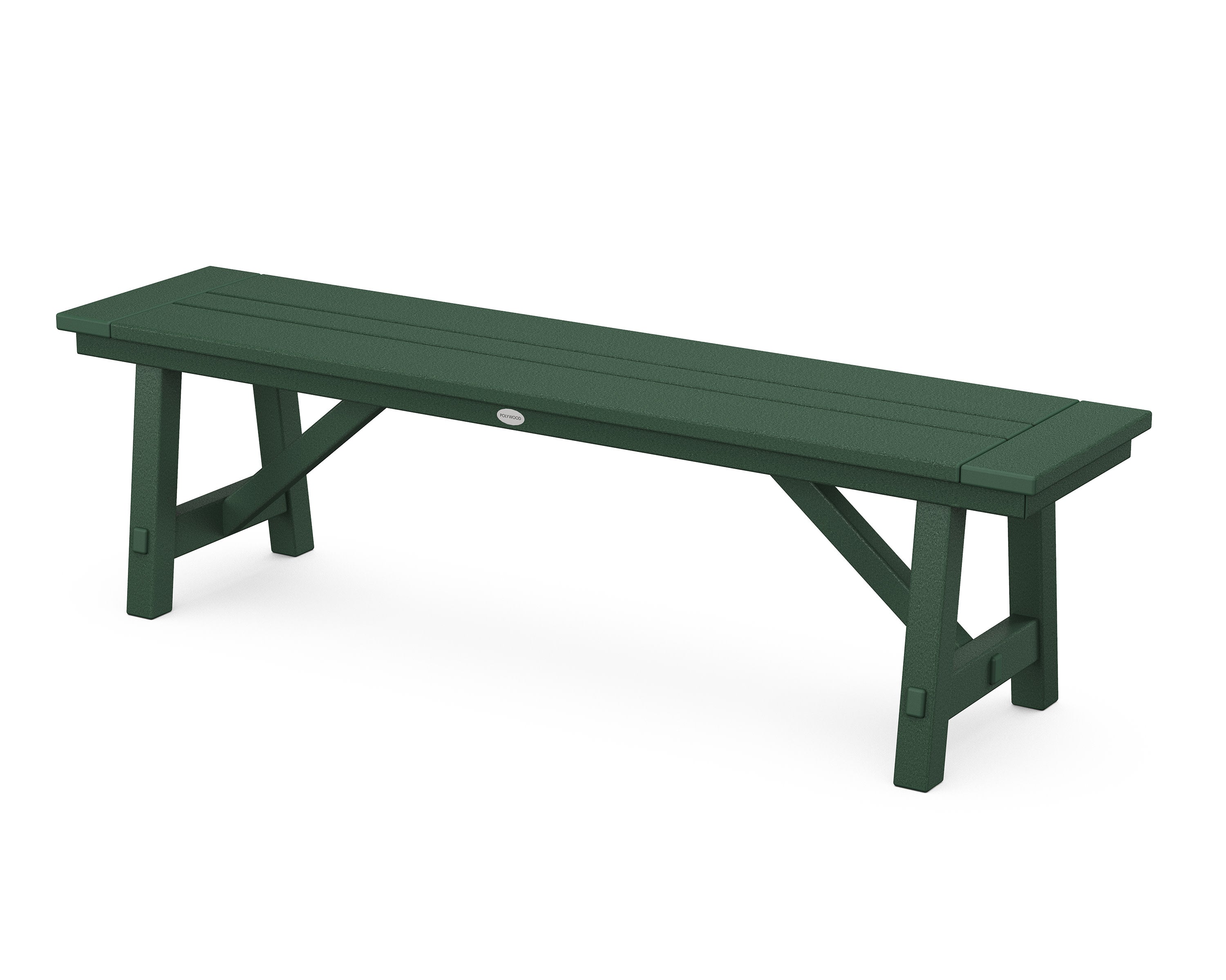 Rustic Farmhouse 60" Backless Bench in Green