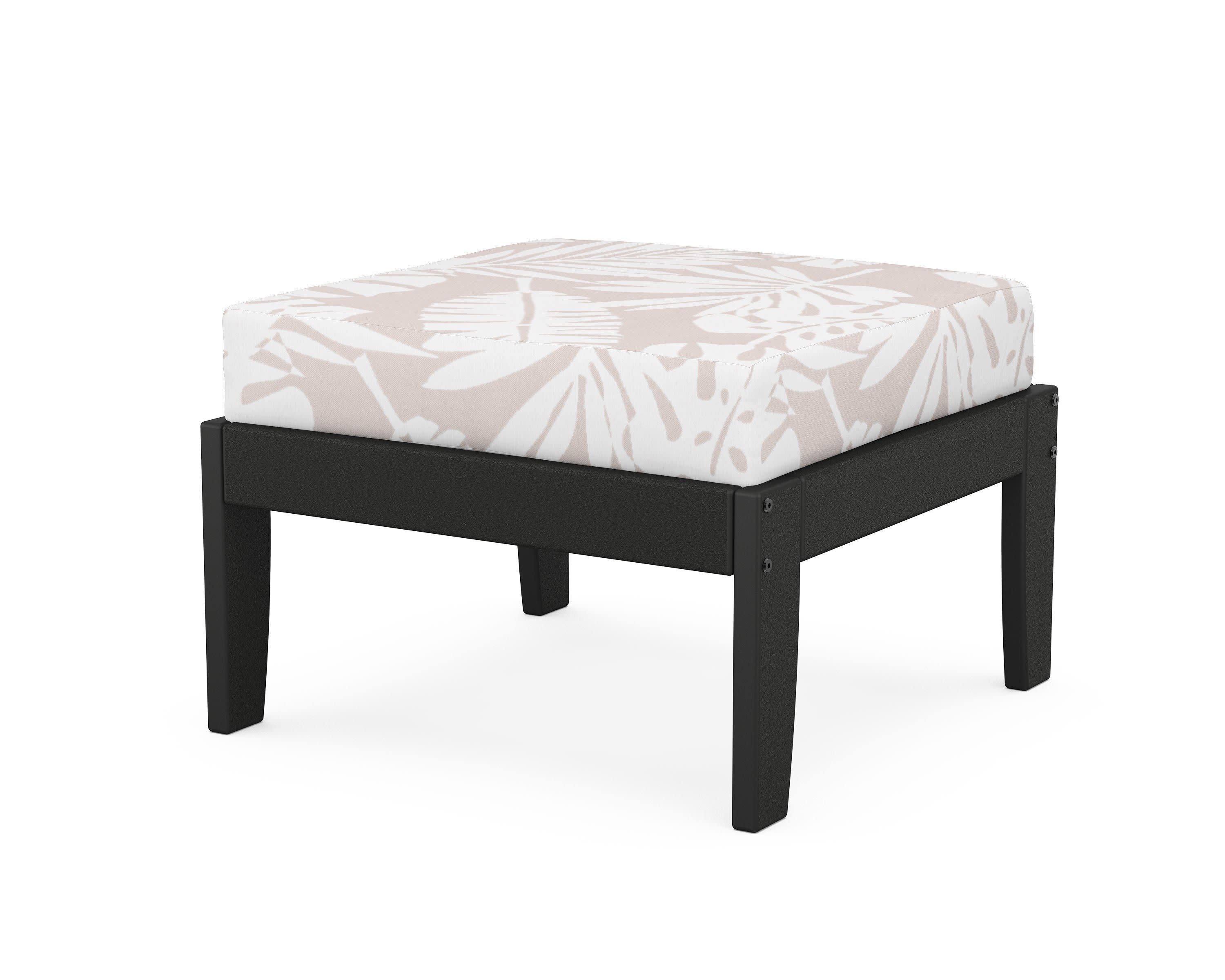 Modular Ottoman - Classic in Black / Leaf Dune Burlap