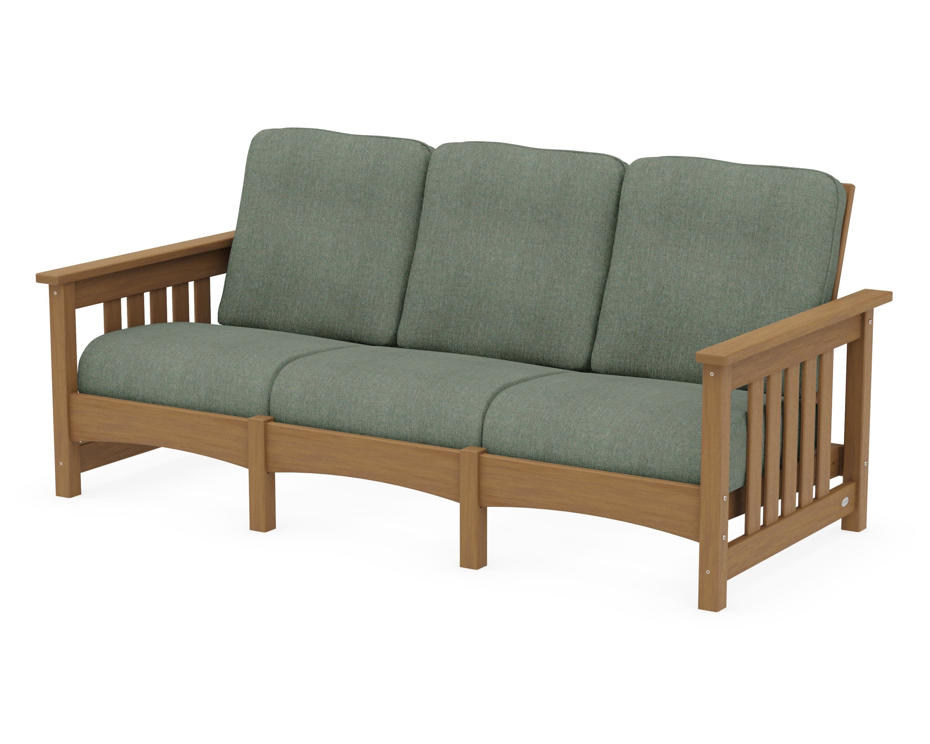 Club Mission Sofa in Natural / Cast Sage