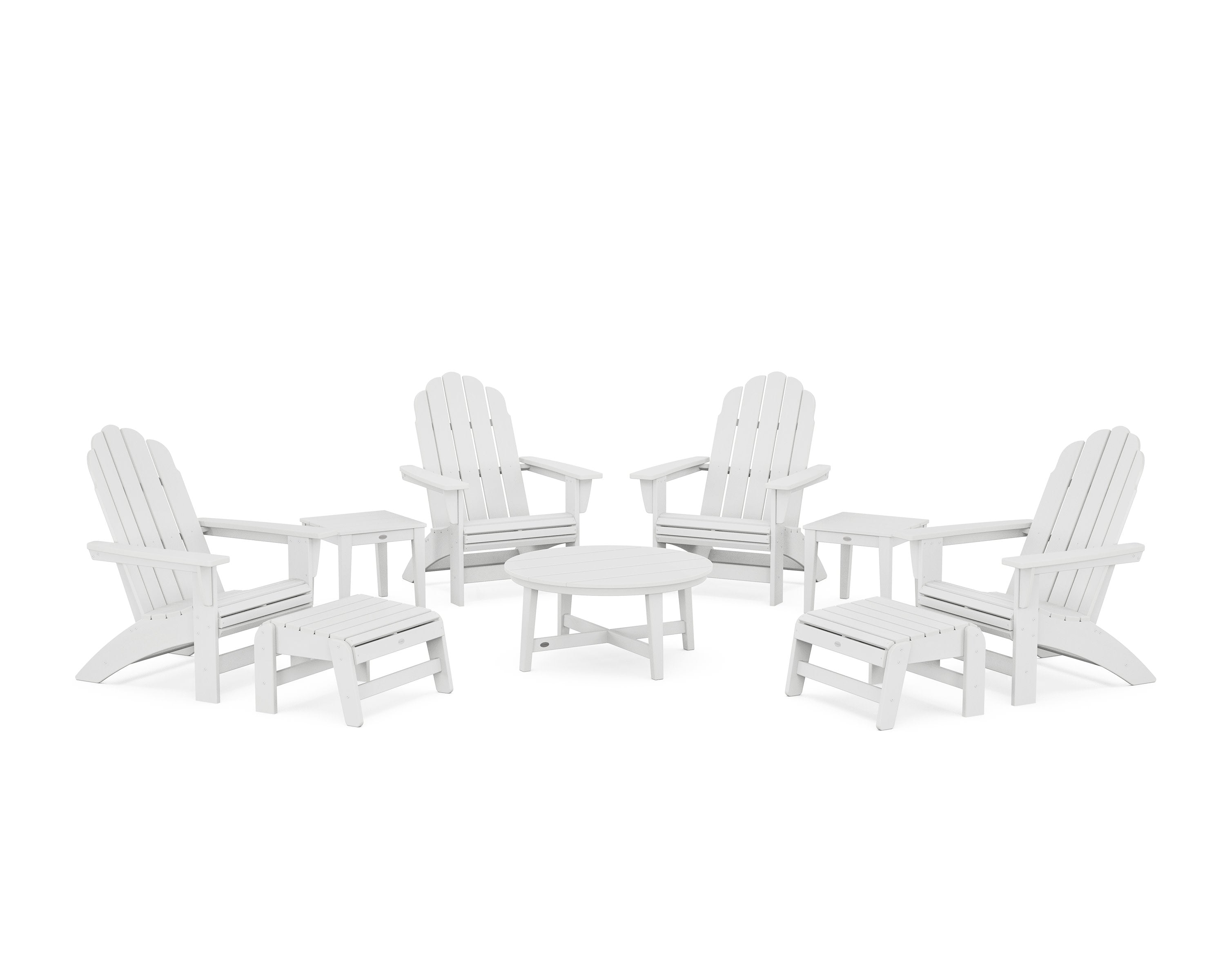 Vineyard Grand Adirondack 9-Piece Conversation Set in White
