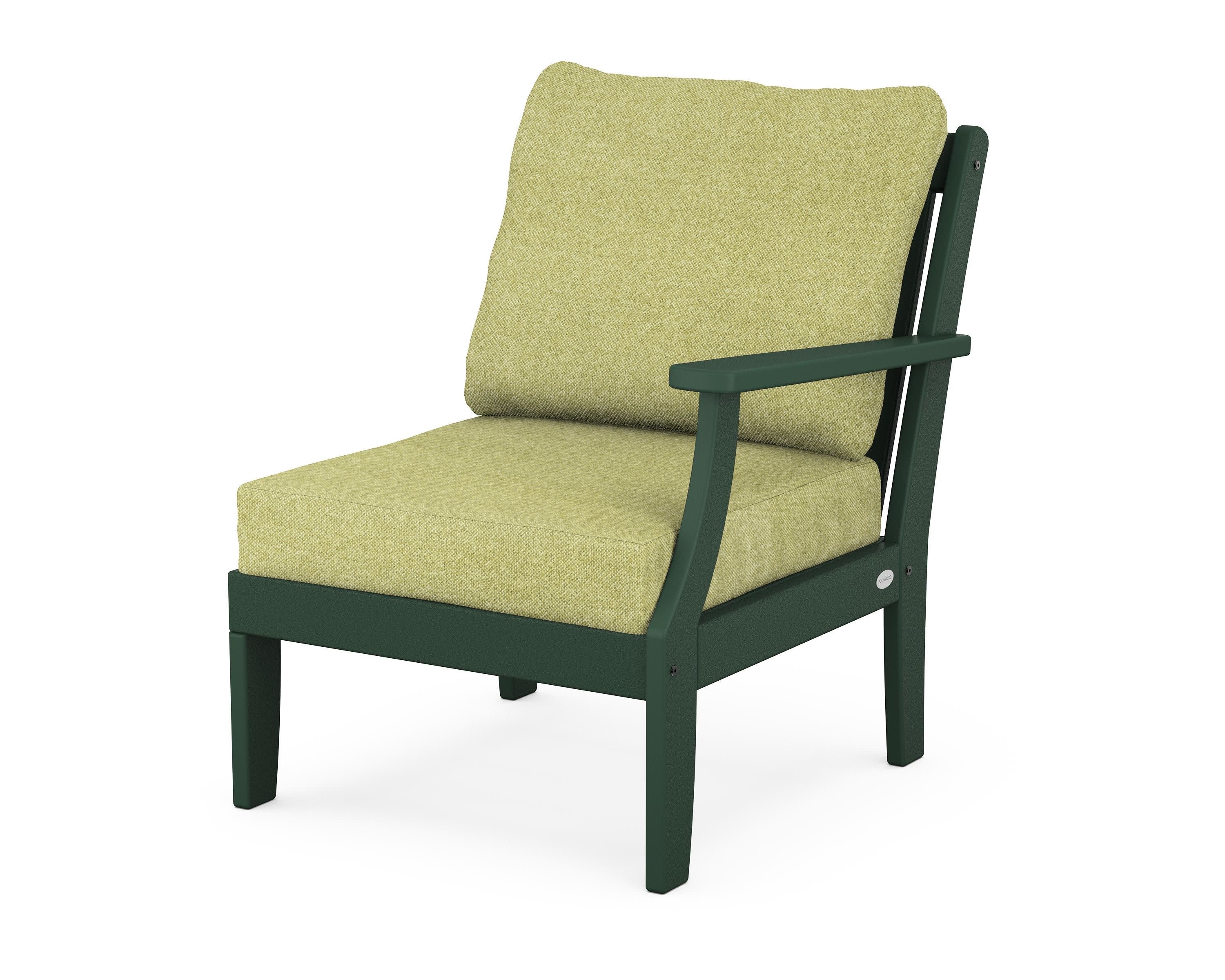 Braxton Modular Right Arm Chair in Green / Chartreuse Boucle