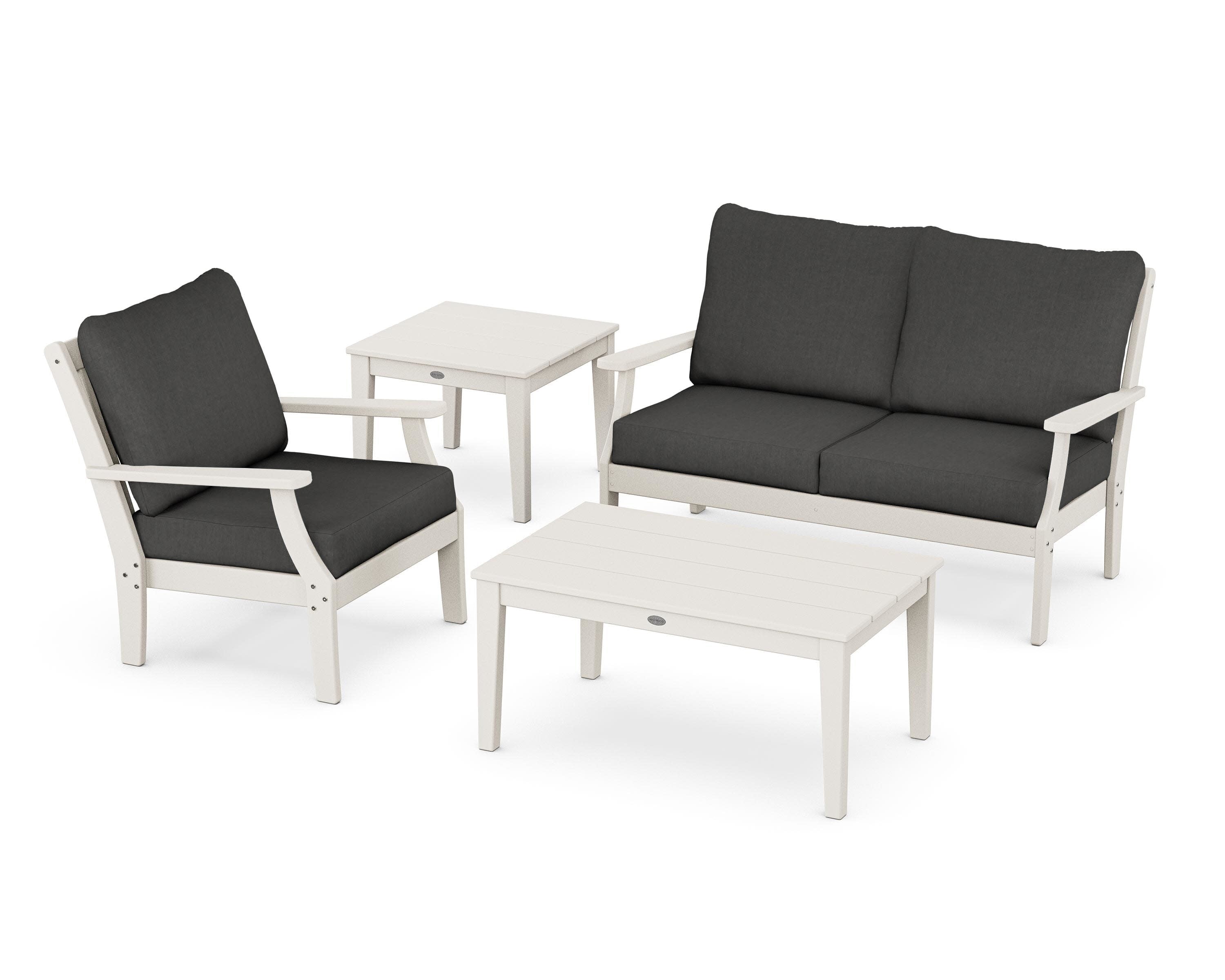 Braxton 4-Piece Deep Seating Set in Sand / Spectrum Carbon