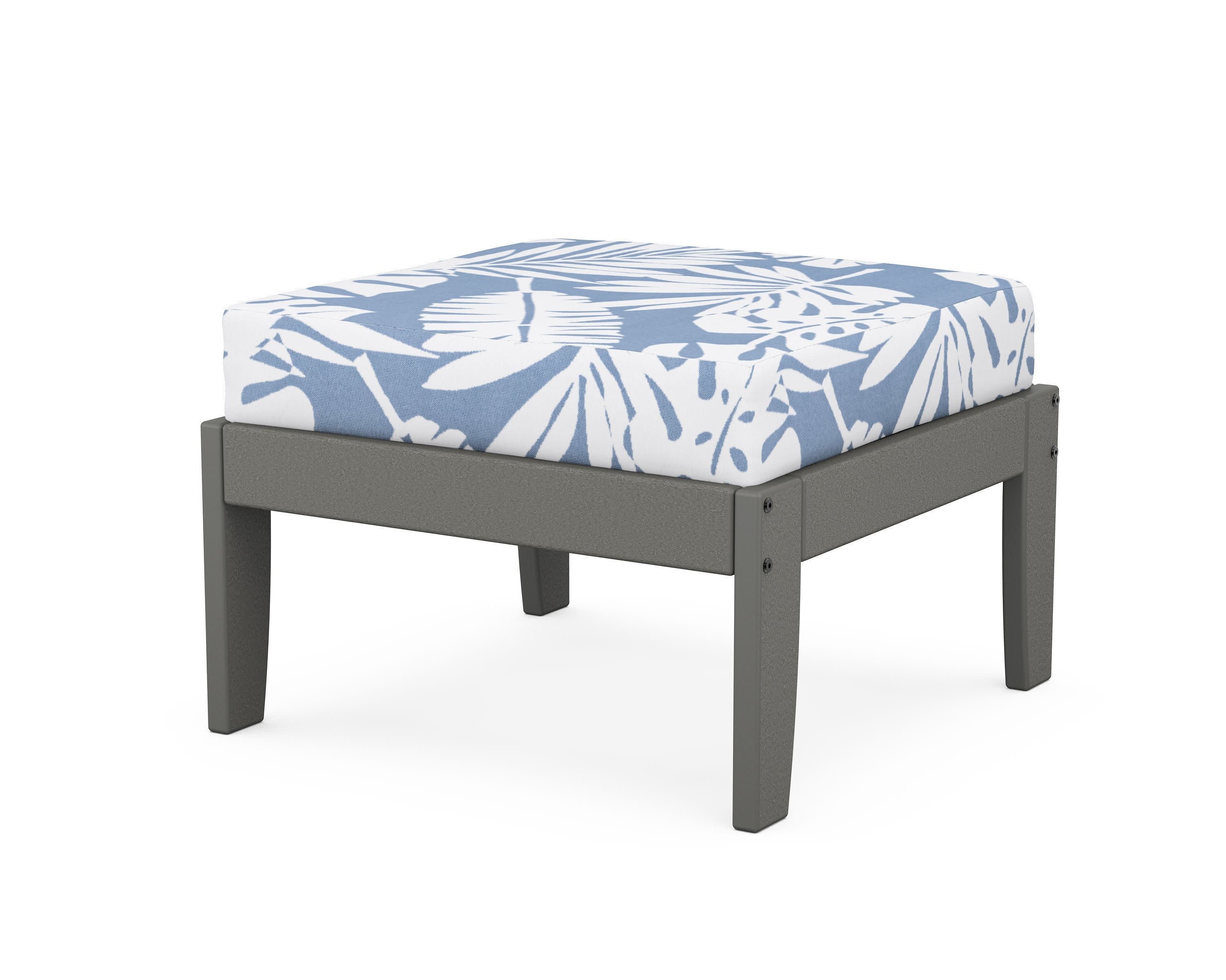 Modular Ottoman - Classic in Slate Grey / Leaf Sky Blue