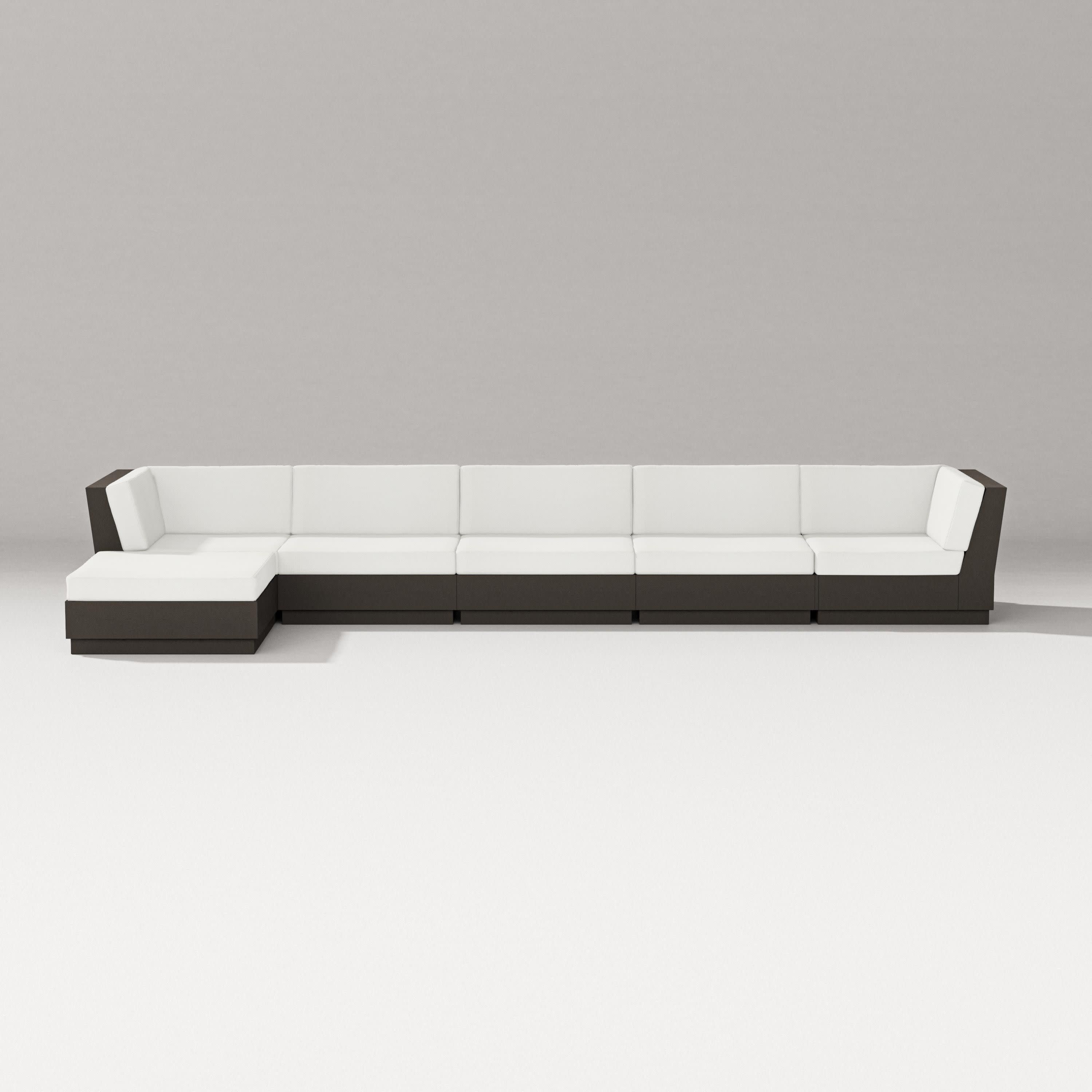 Elevate 6-Piece Chaise Sectional in Vintage Coffee / Natural Linen