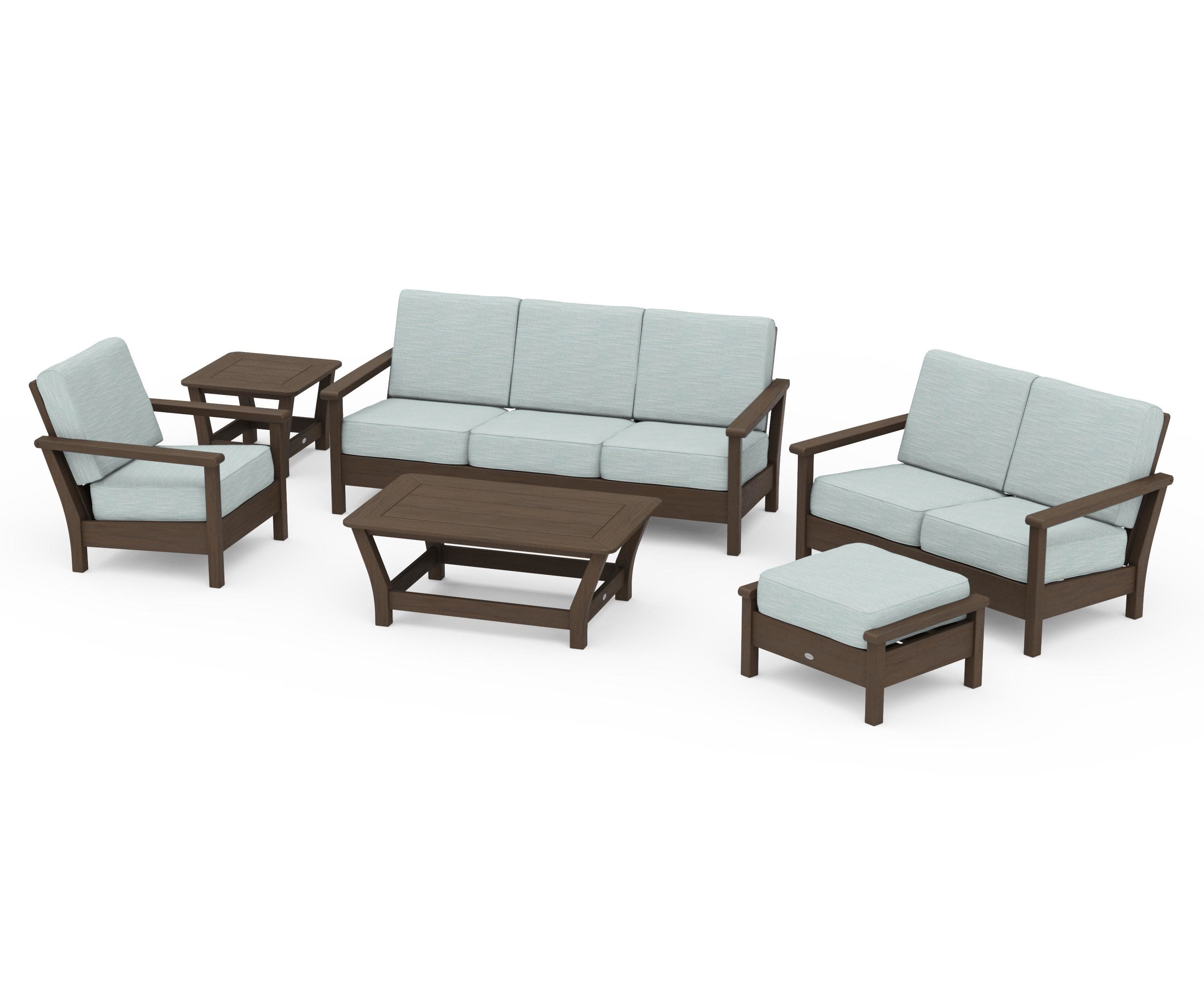 Harbour 6-Piece Outdoor Living Set in Kona / Soothe Mist