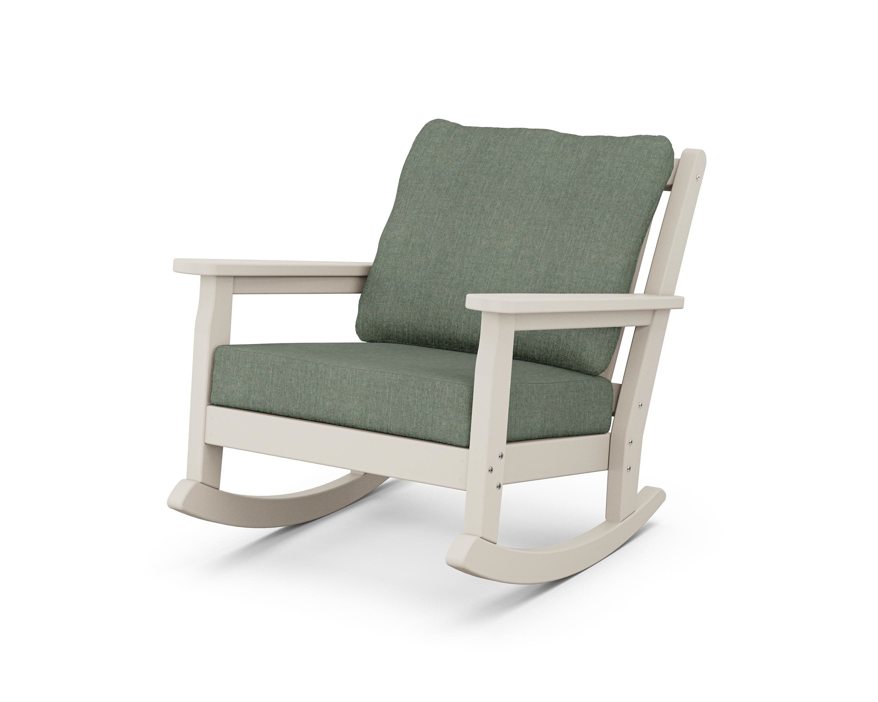Chippendale Deep Seating Rocking Chair in Sand / Cast Sage