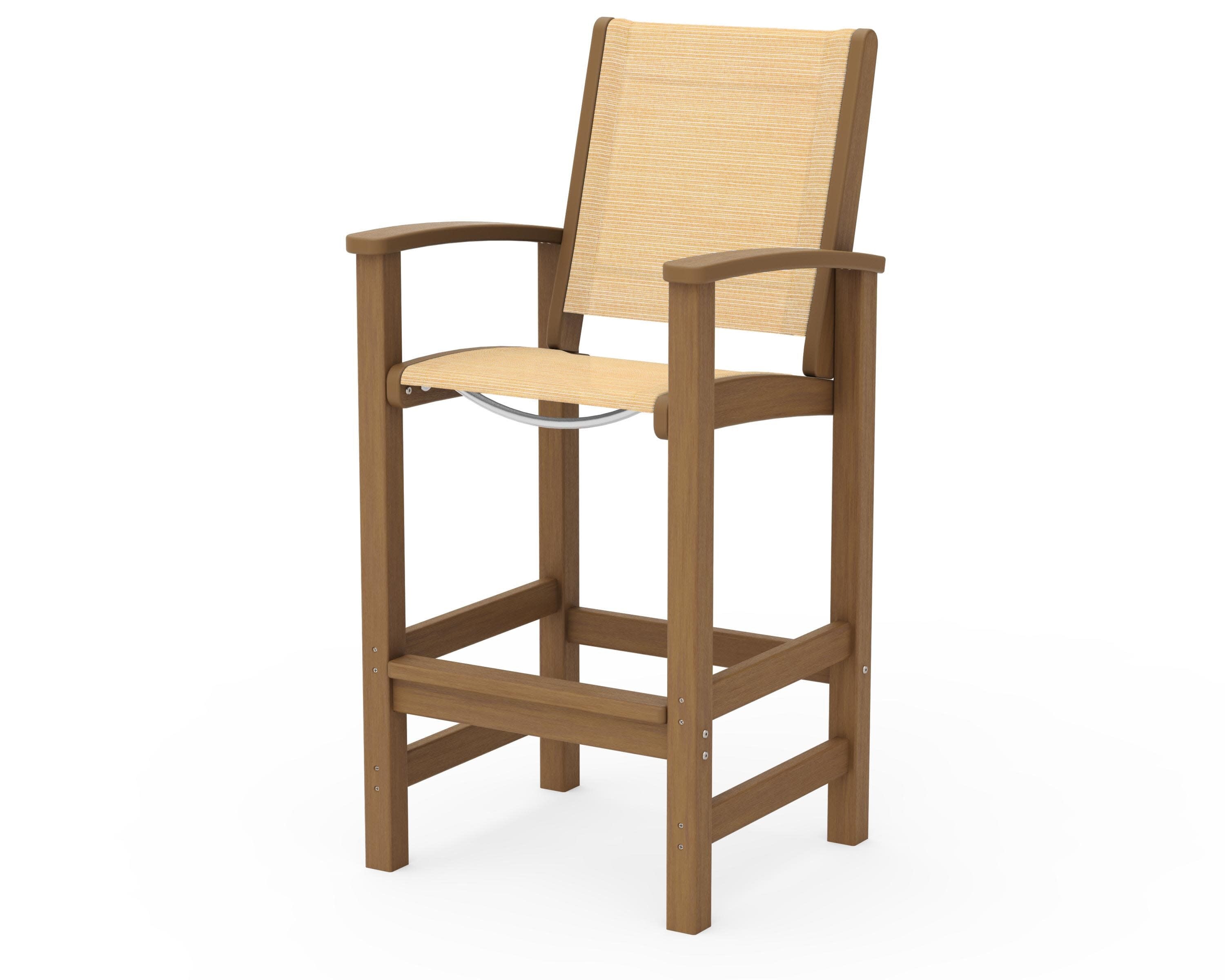 Coastal Bar Chair in Natural / Dupioni Apricot Sling