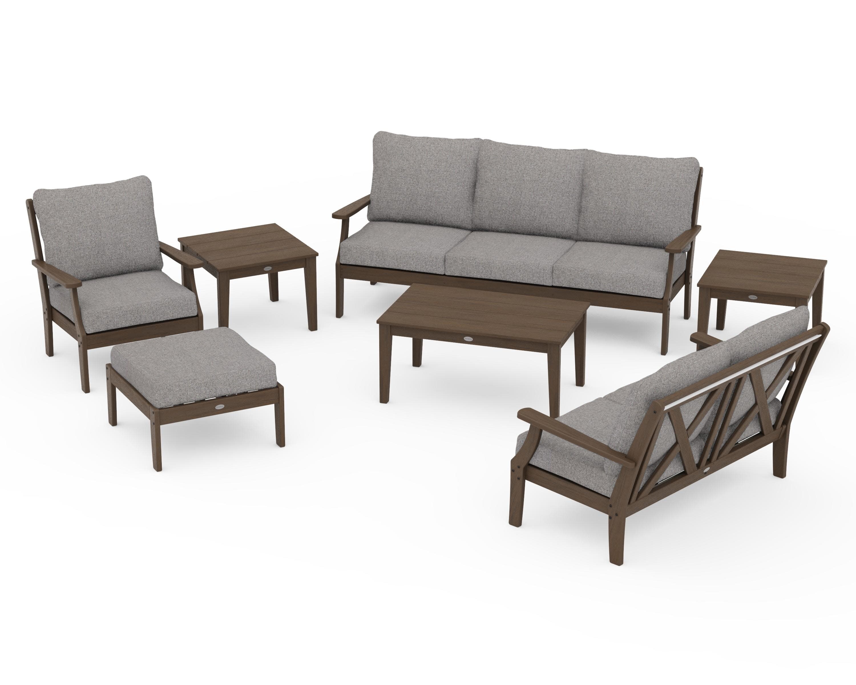 Braxton 7-Piece Deep Seating Set in Kona / Grey Mist