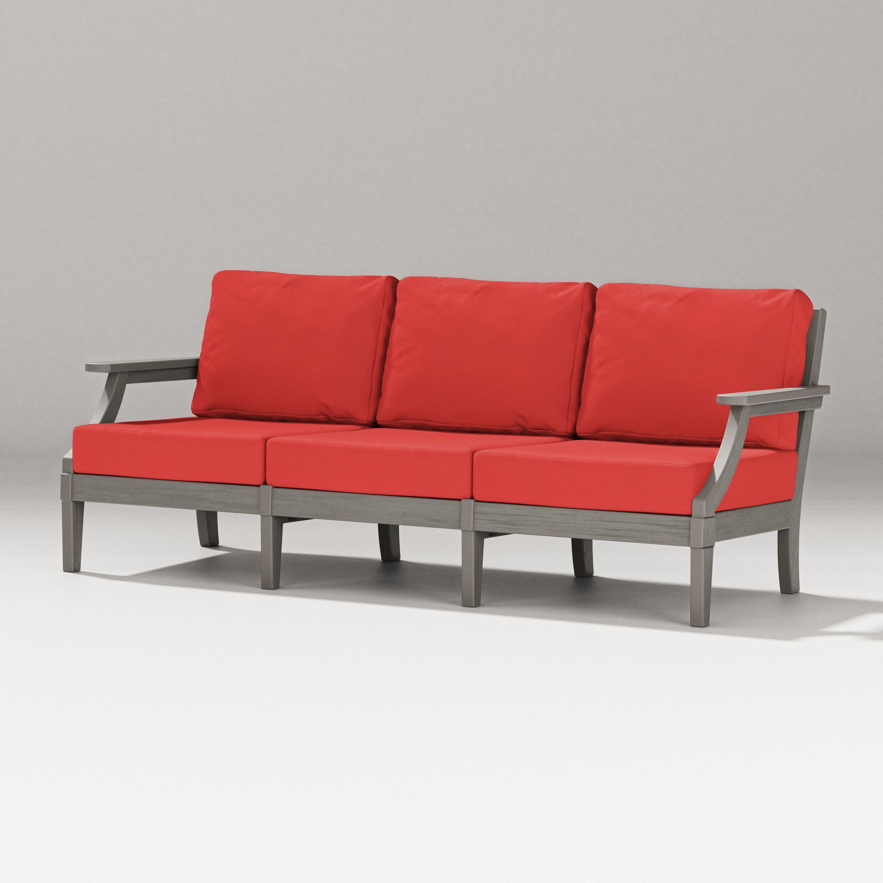 Estate Sofa in Driftwood / Crimson Linen