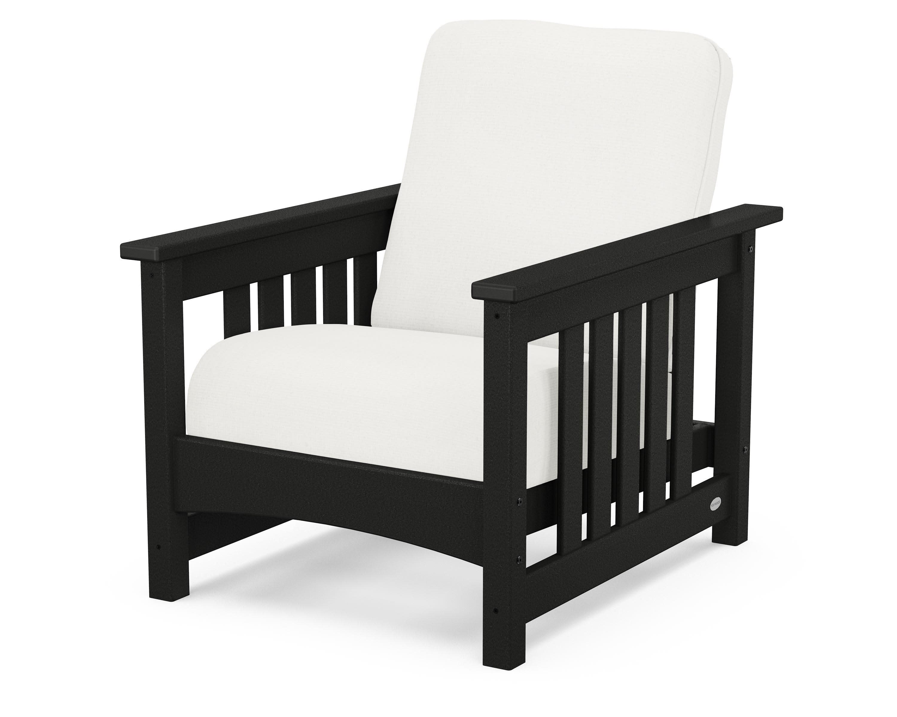 Club Mission Chair in Black / Natural Linen
