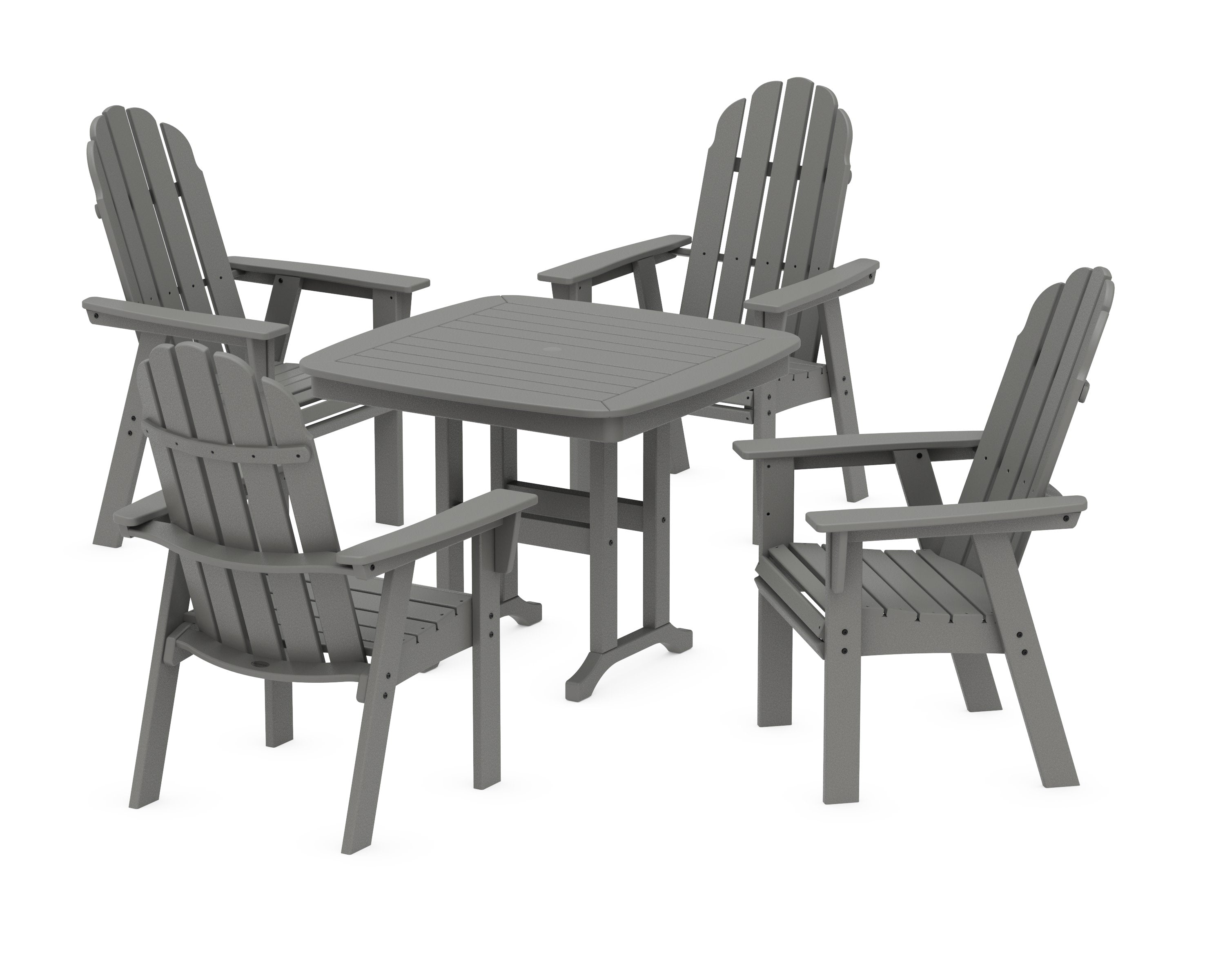 Vineyard Curveback Adirondack 5-Piece Dining Set in Slate Grey
