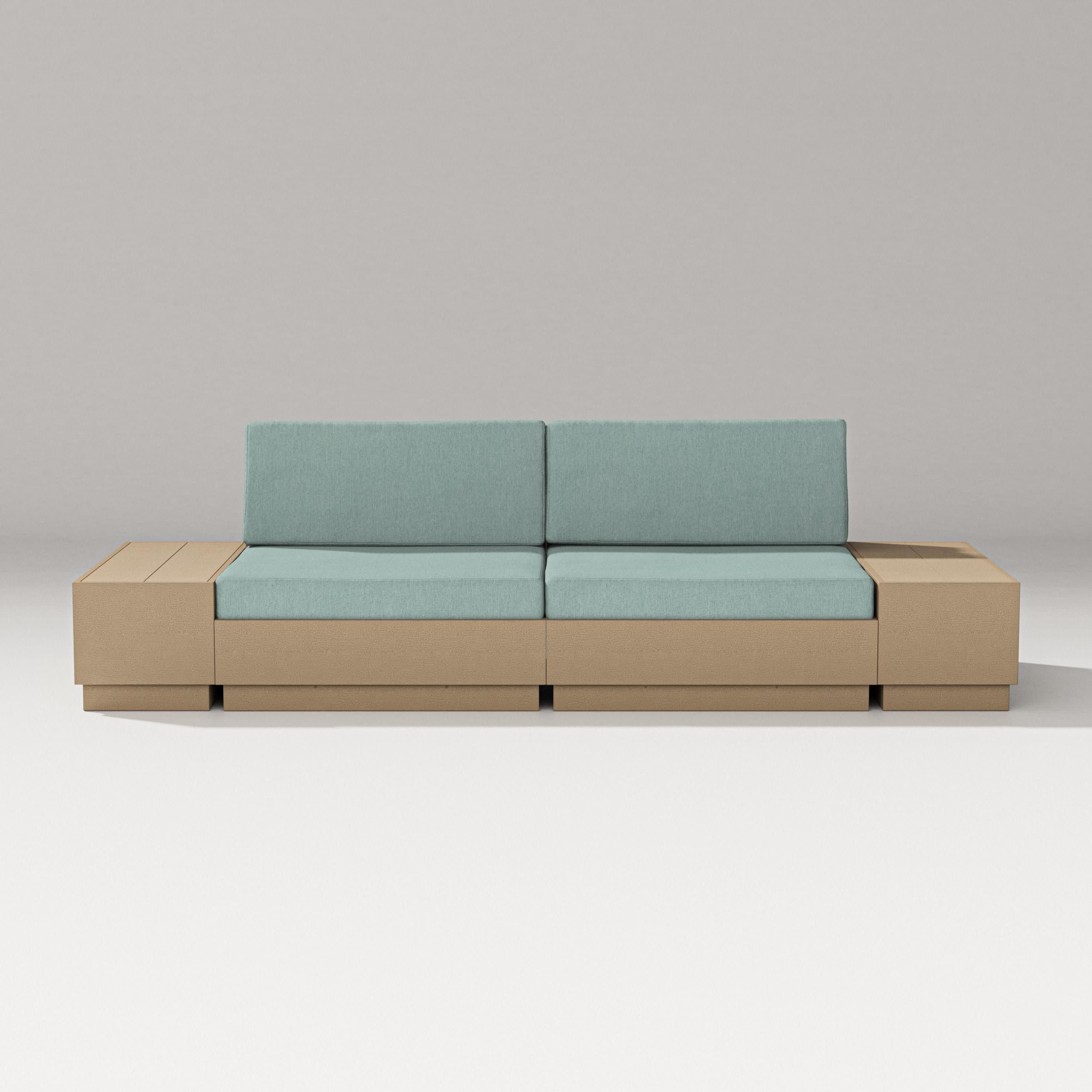 Elevate 4-Piece Loveseat Sectional in Vintage Sahara / Glacier Spa