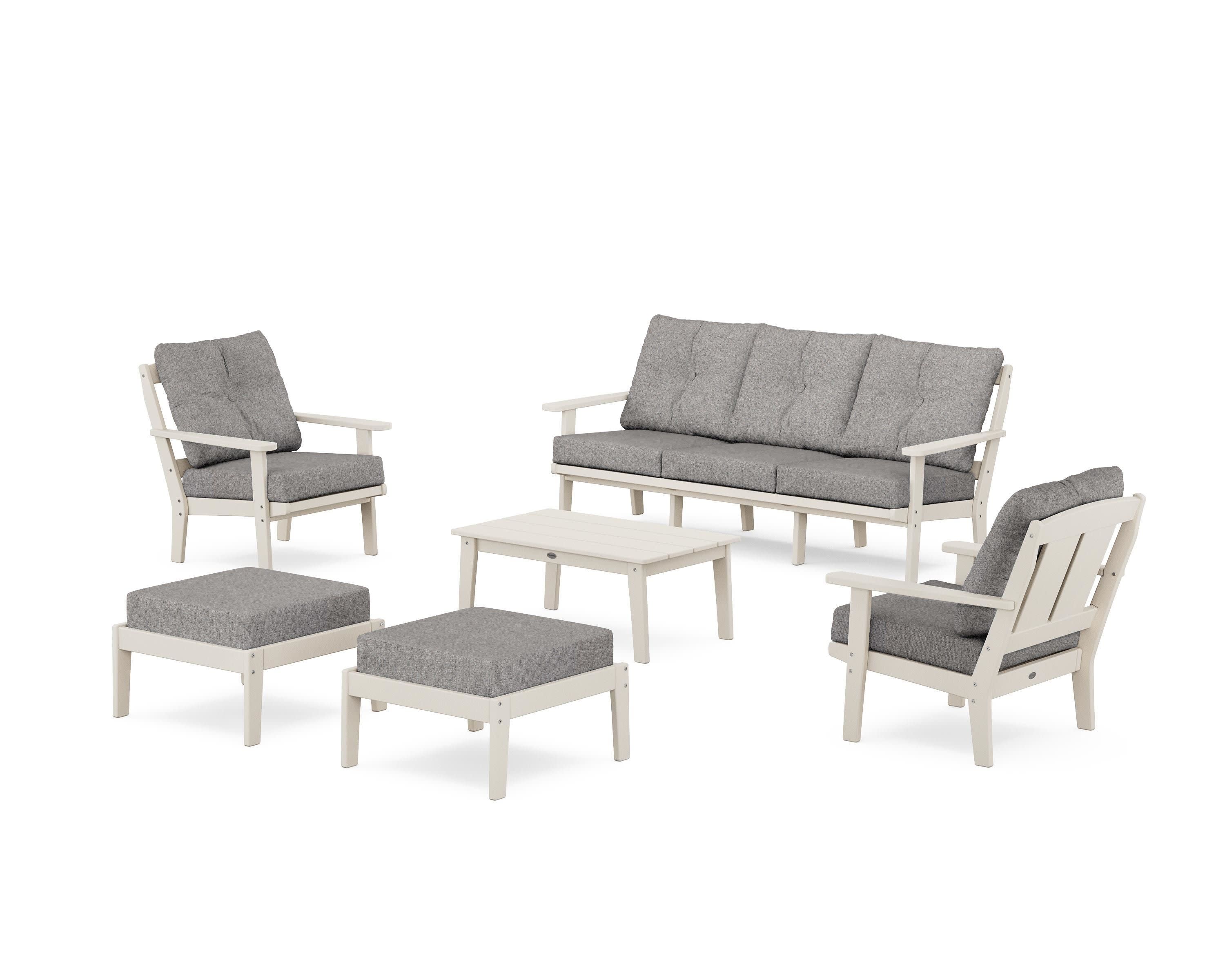 Mission 6-Piece Lounge Sofa Set in Sand / Grey Mist