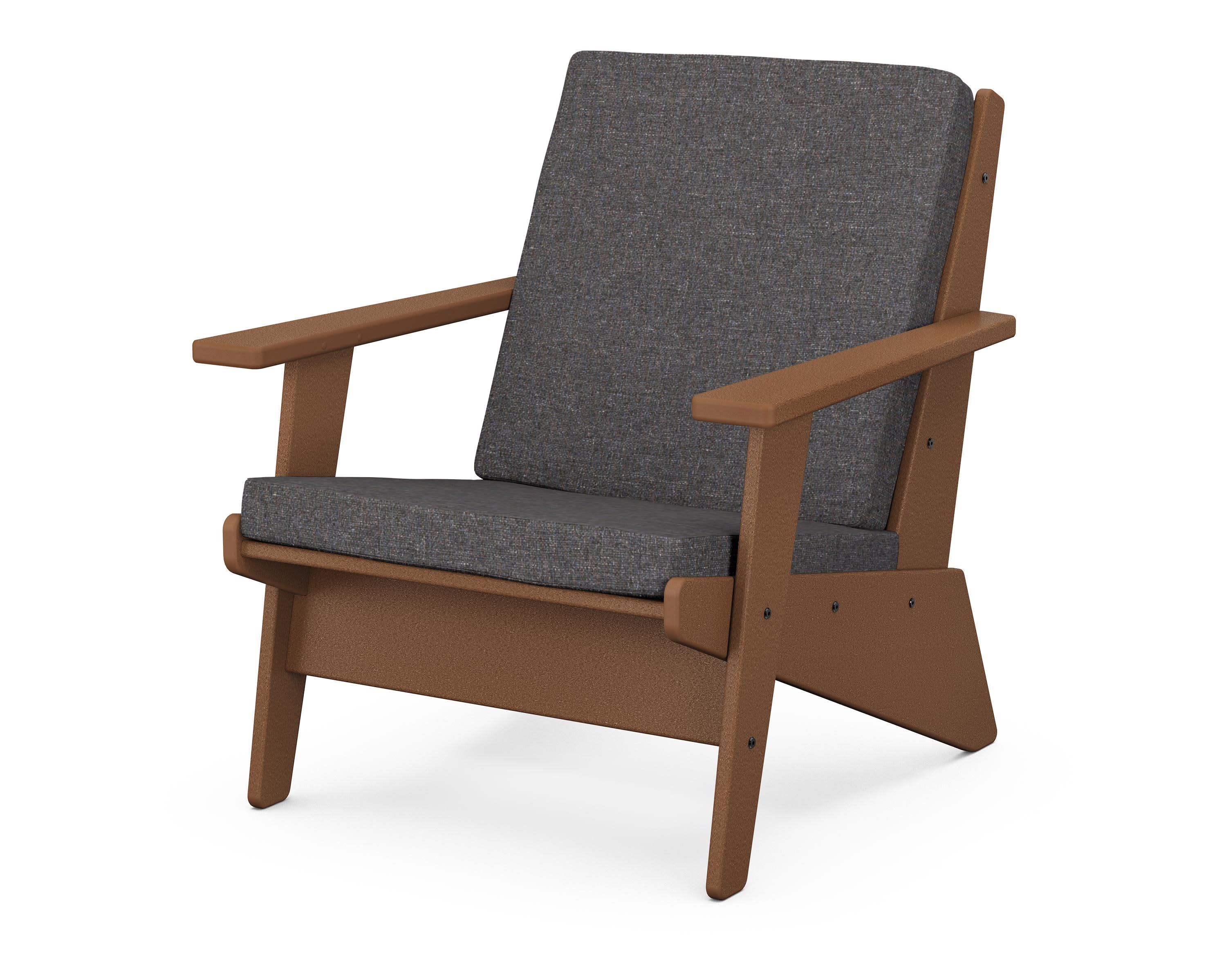Riviera Modern Lounge Chair in Teak / Ash Charcoal