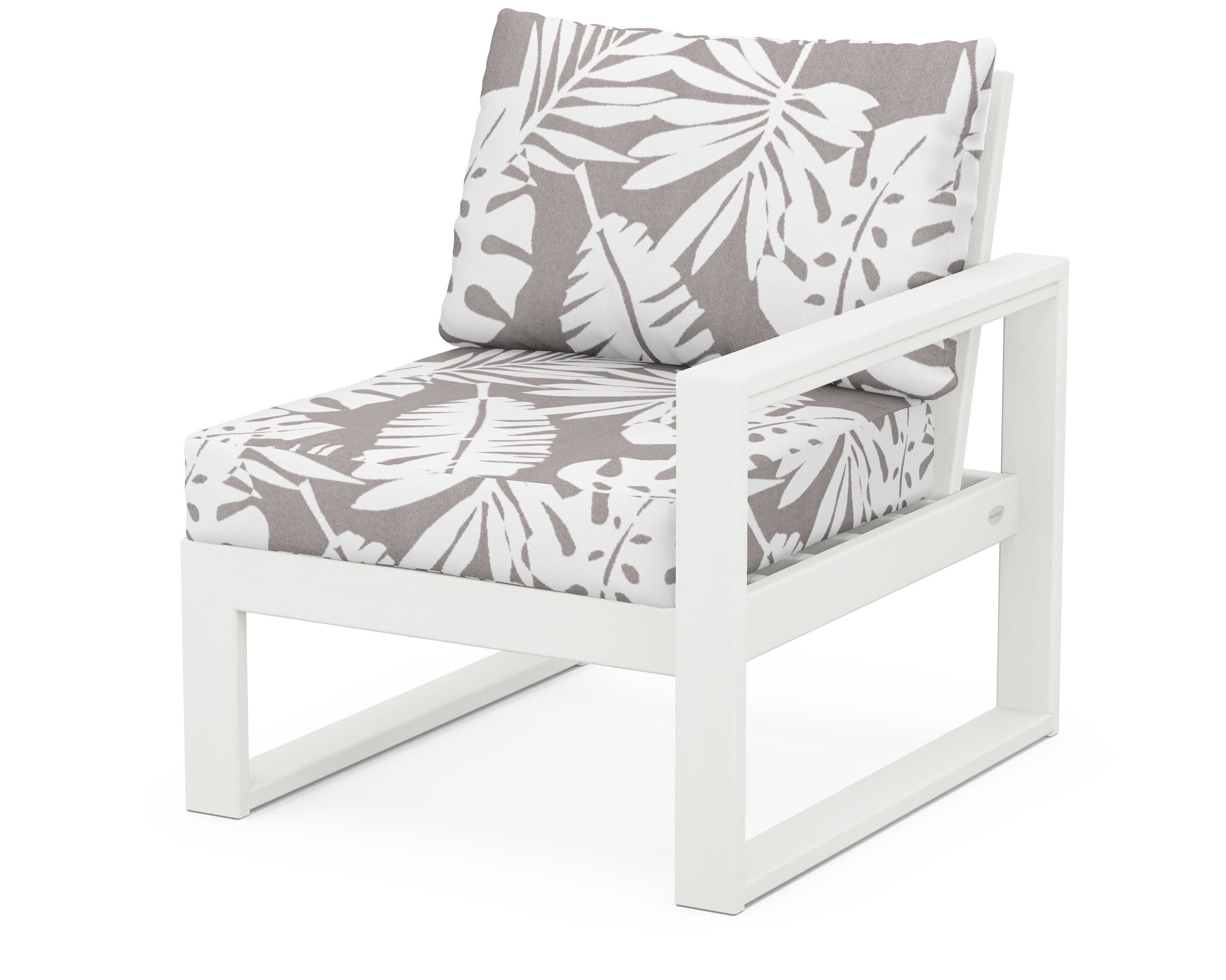 EDGE Modular Right Arm Chair in Vintage White / Leaf Grey Mist