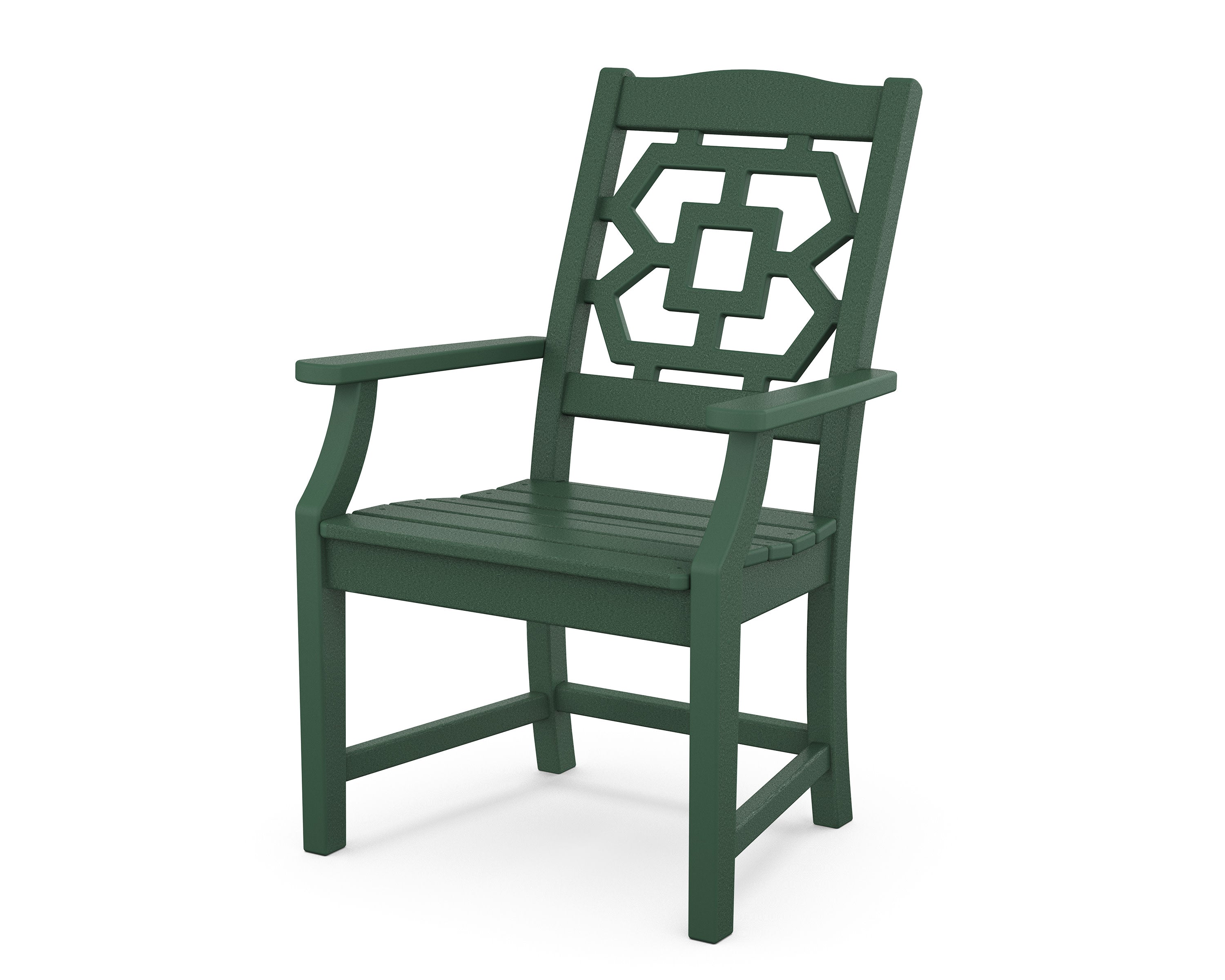Chinoiserie Dining Arm Chair in Green