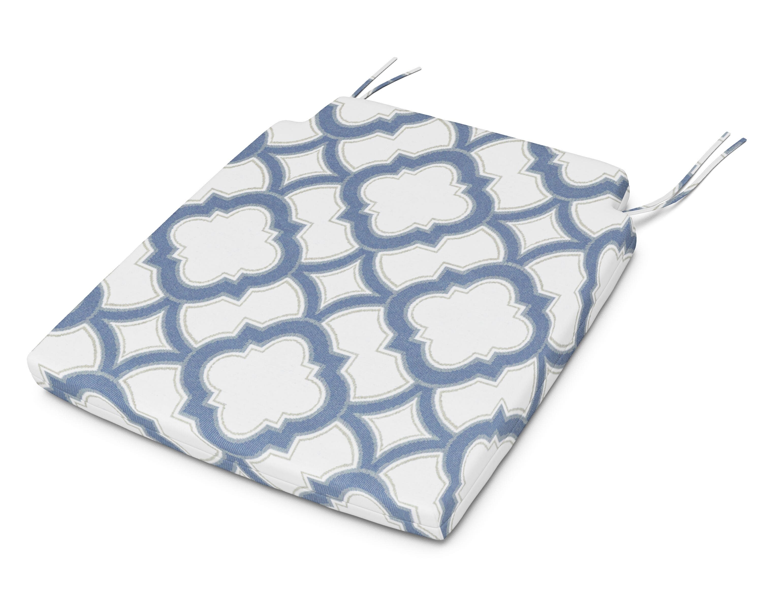 Savannah Dining Seat Pad in Trellis Sky Blue