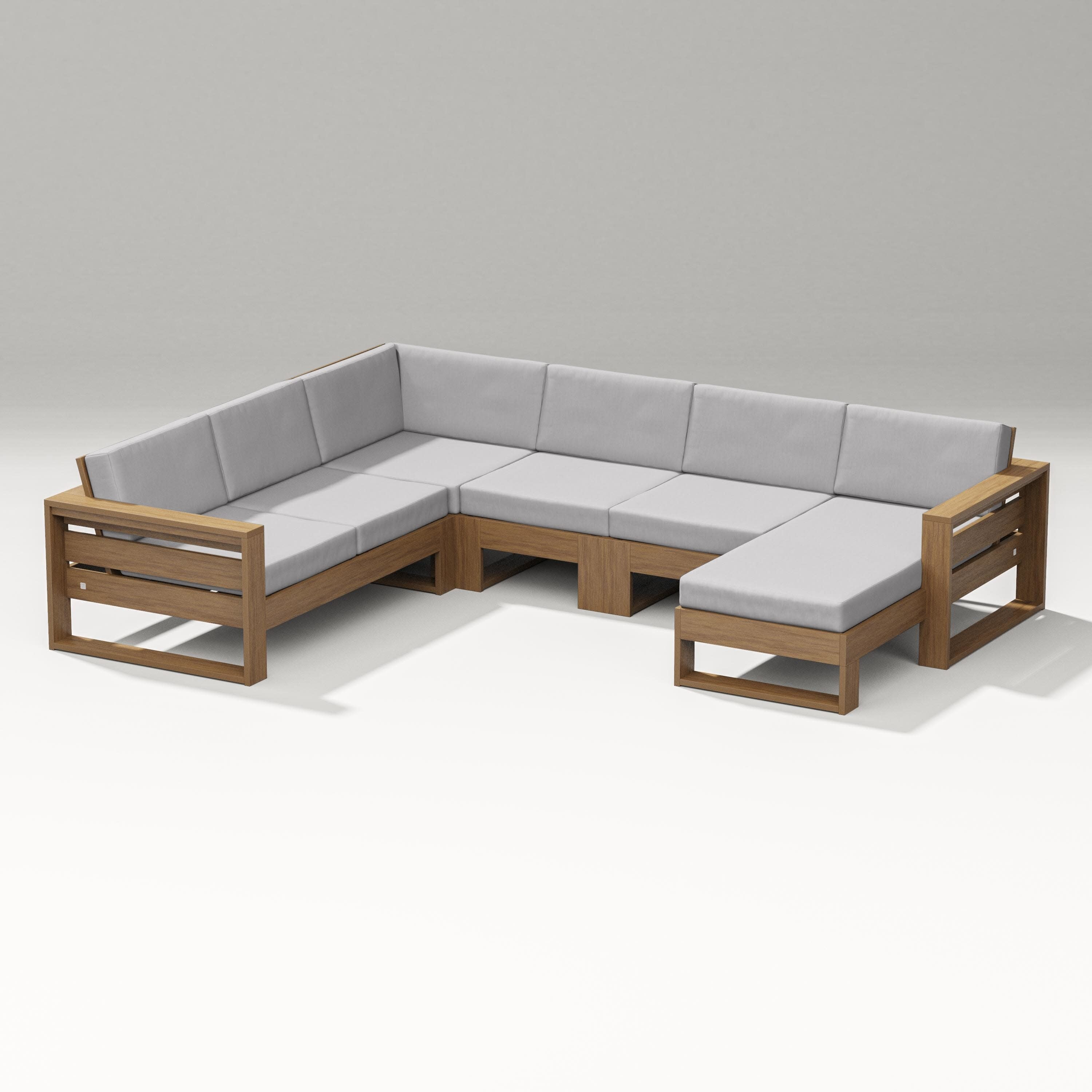 Latitude Corner Sectional with Right Chaise in Natural / Granite