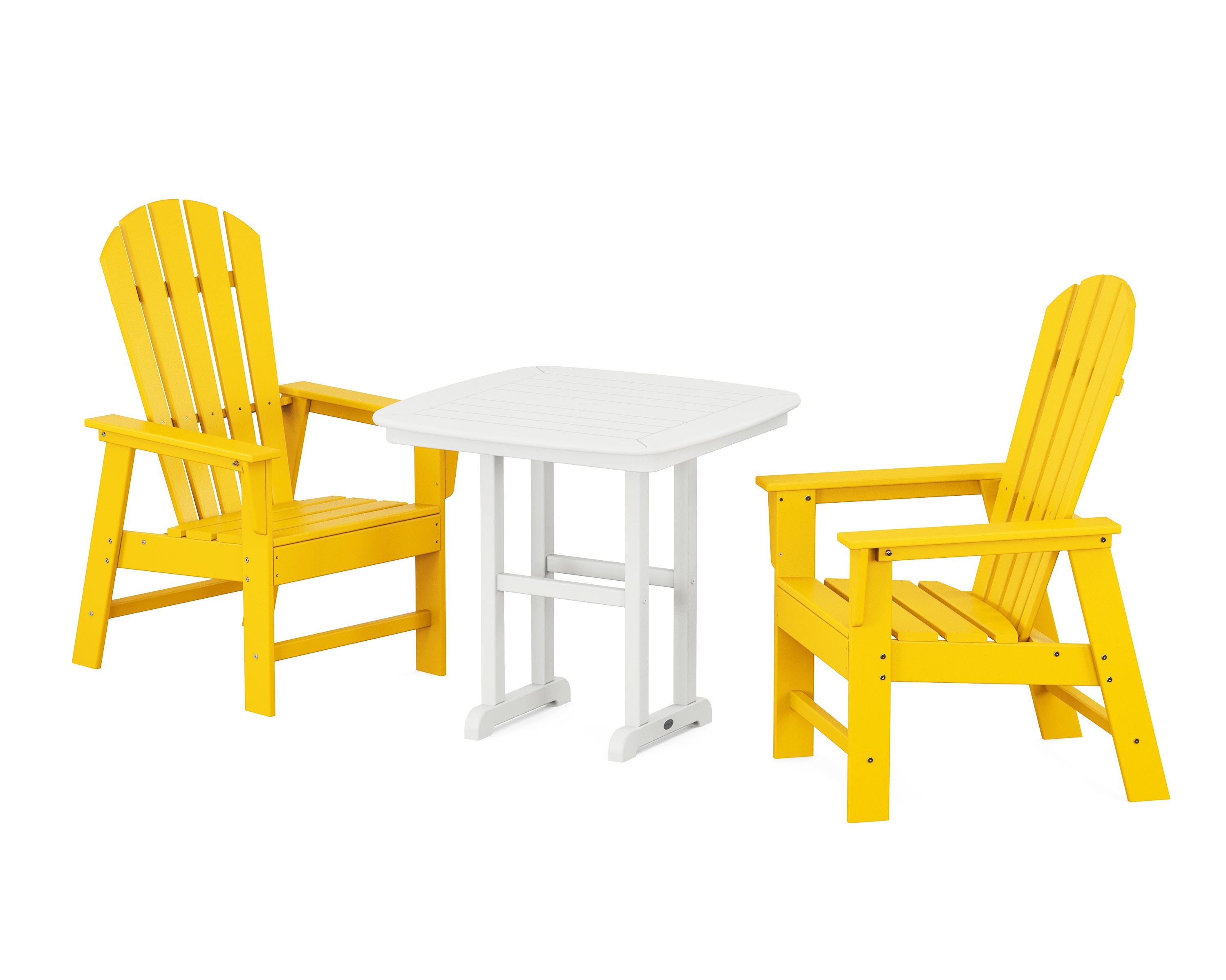 South Beach 3-Piece Dining Set in Lemon / White