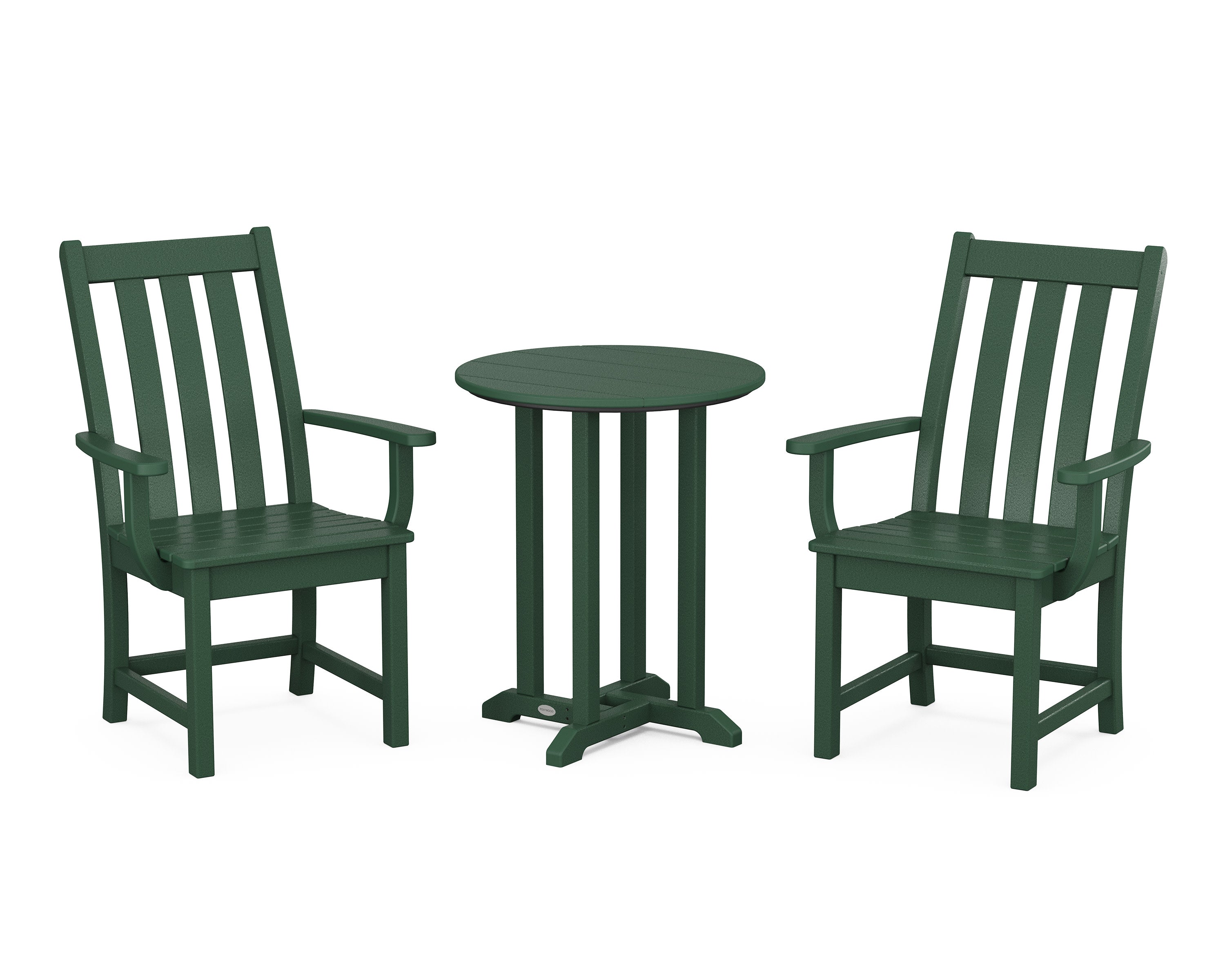 Vineyard 3-Piece Round Bistro Dining Set in Green