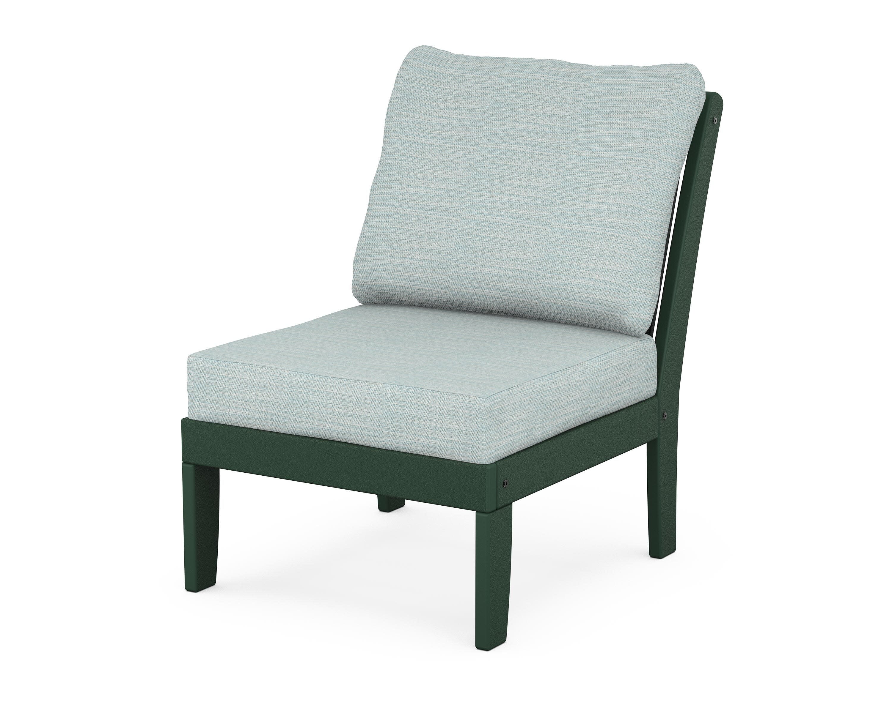 Braxton Modular Armless Chair in Green / Soothe Mist