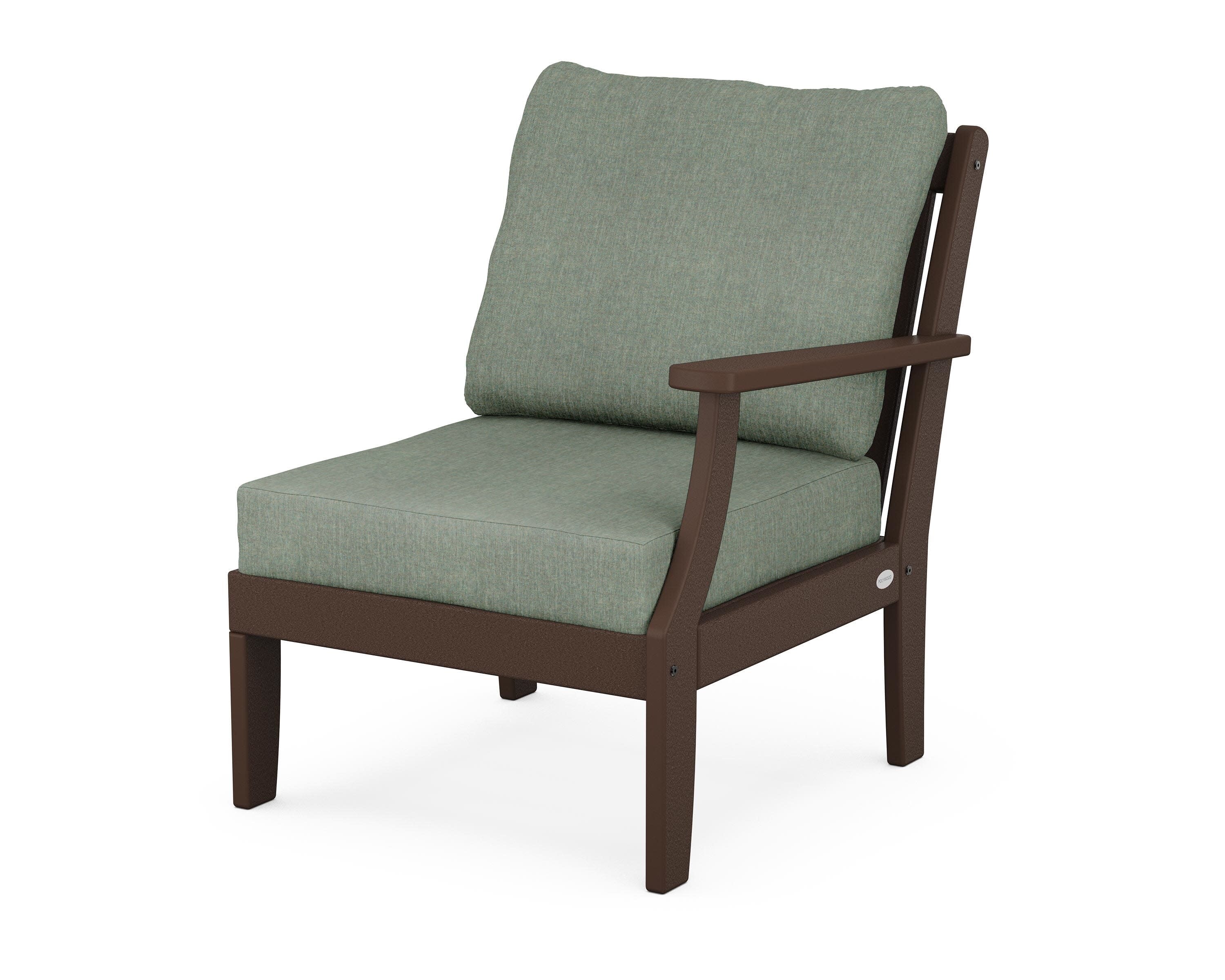 Braxton Modular Right Arm Chair in Mahogany / Cast Sage