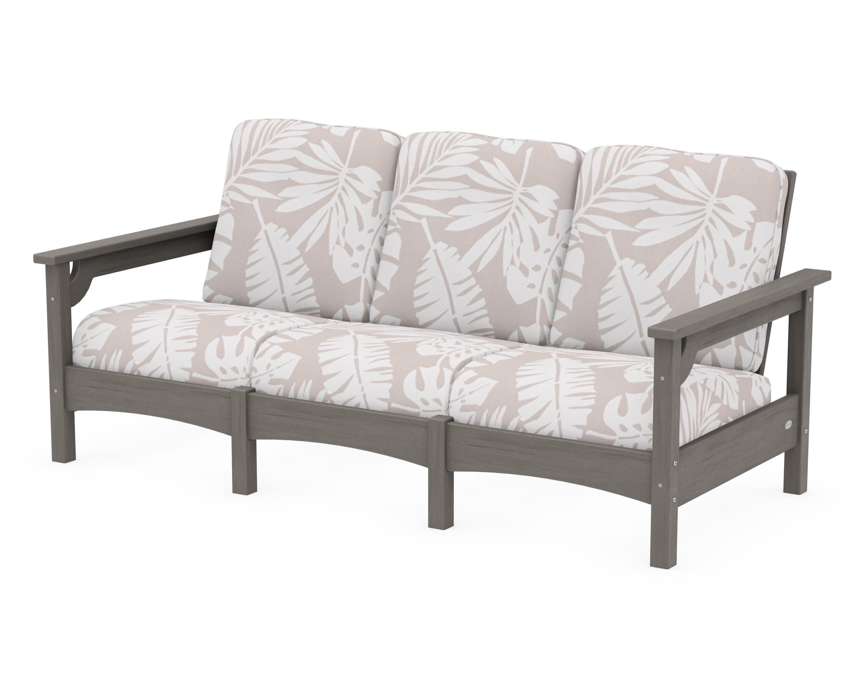 Club Sofa in Driftwood / Leaf Dune Burlap
