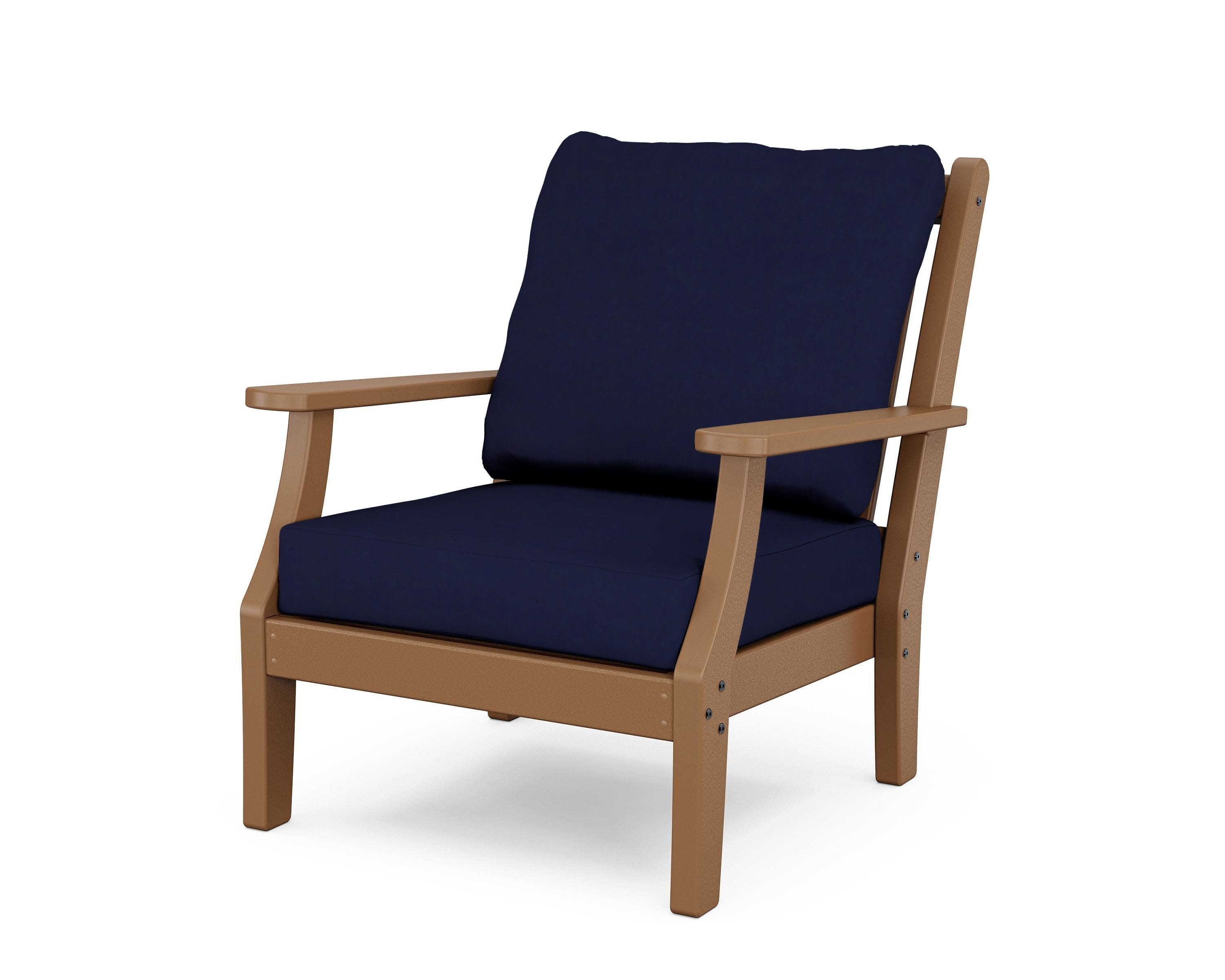 Wovendale Deep Seating Chair in Teak / Navy