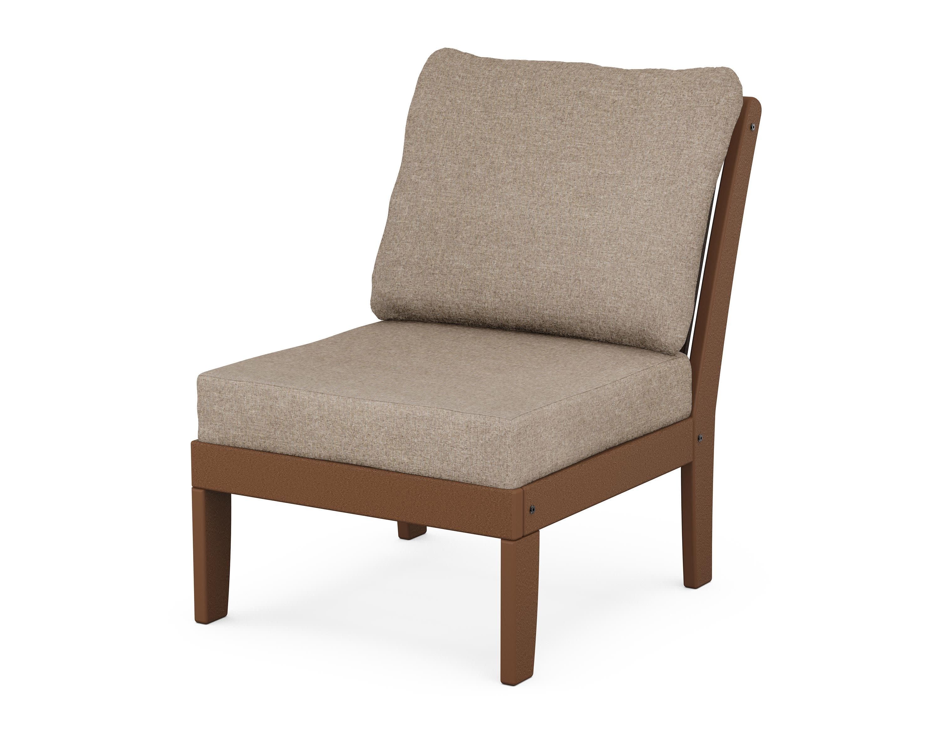 Braxton Modular Armless Chair in Teak / Spiced Burlap