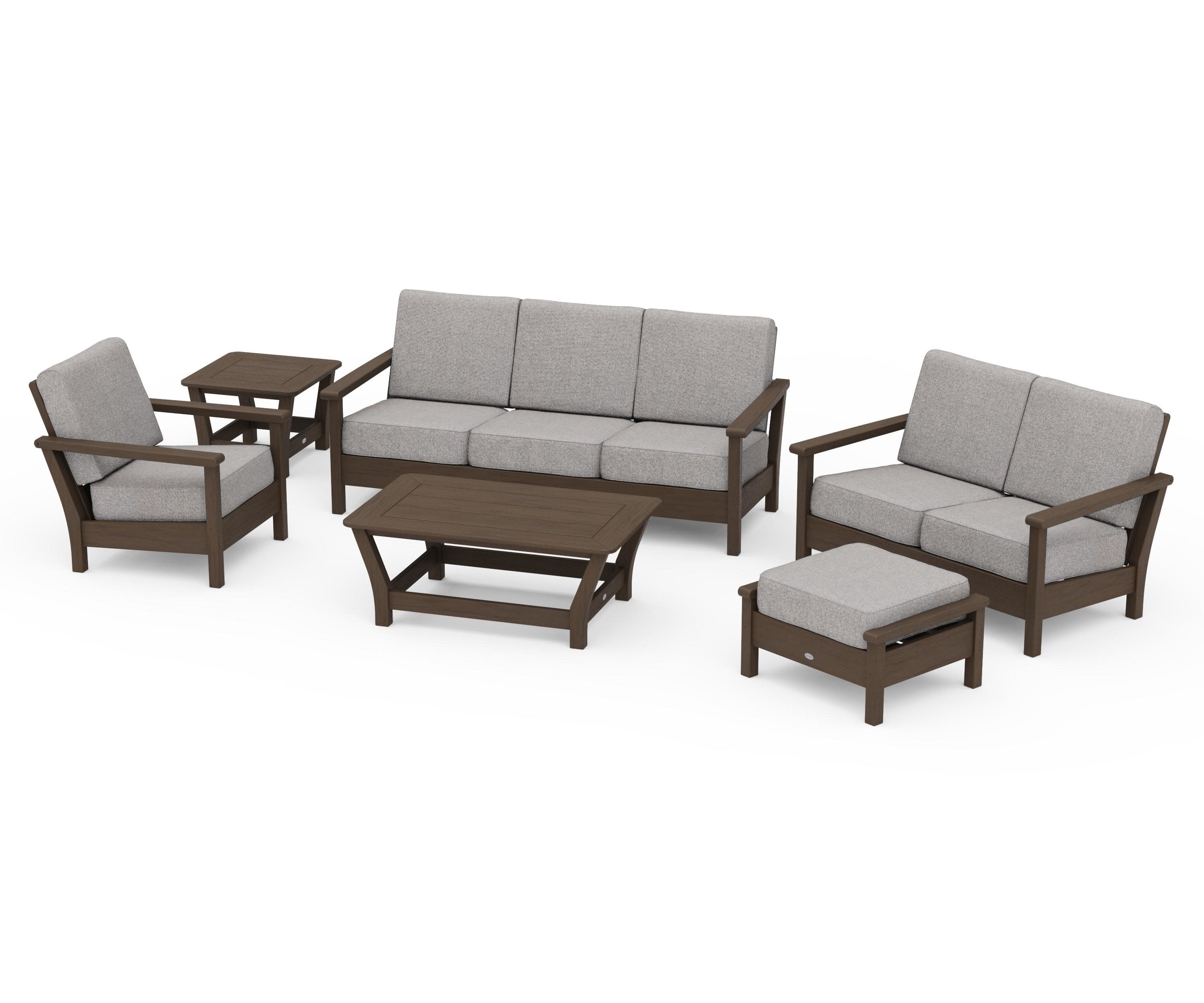 Harbour 6-Piece Outdoor Living Set in Kona / Grey Mist