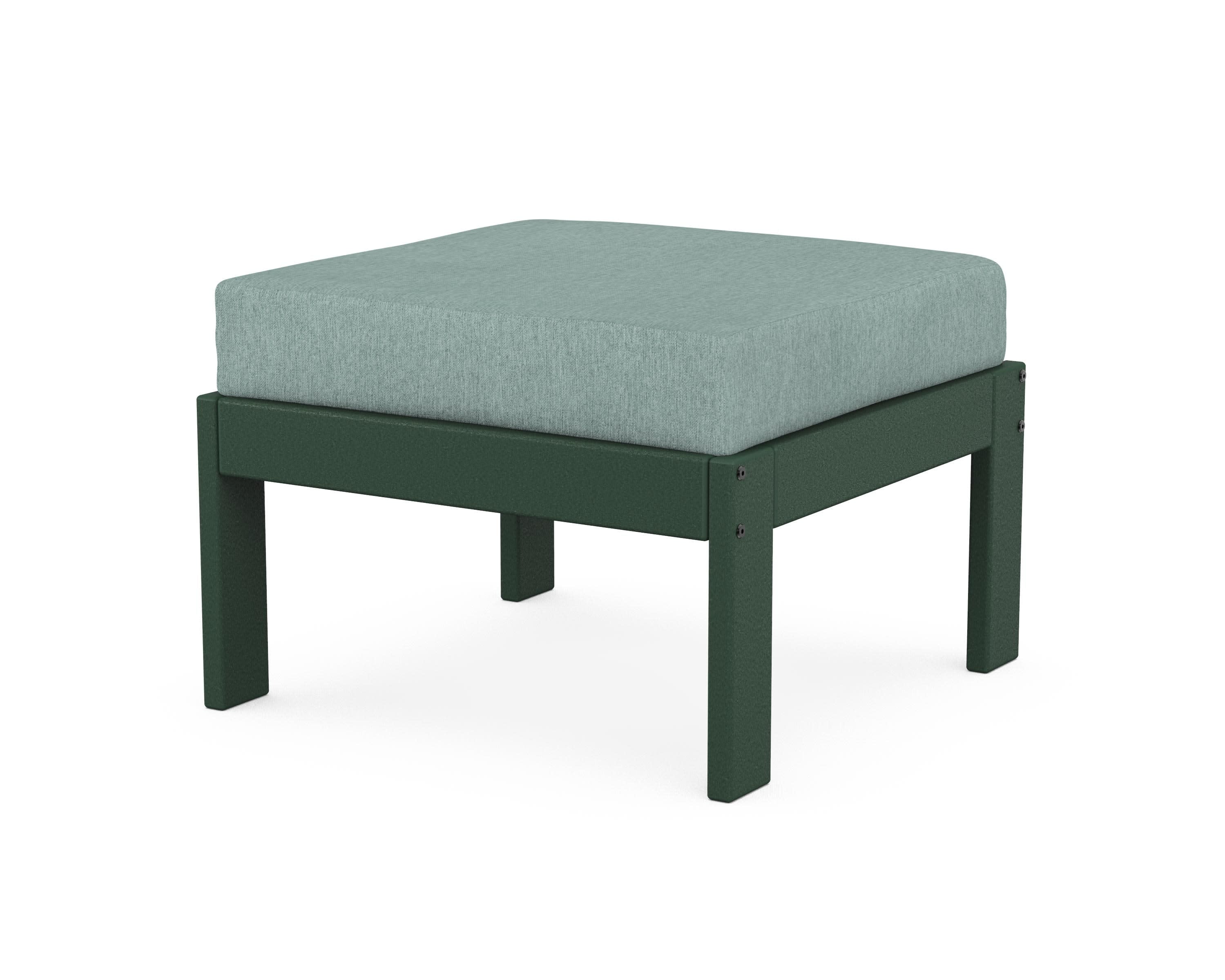 Vineyard Modular Ottoman in Green / Glacier Spa