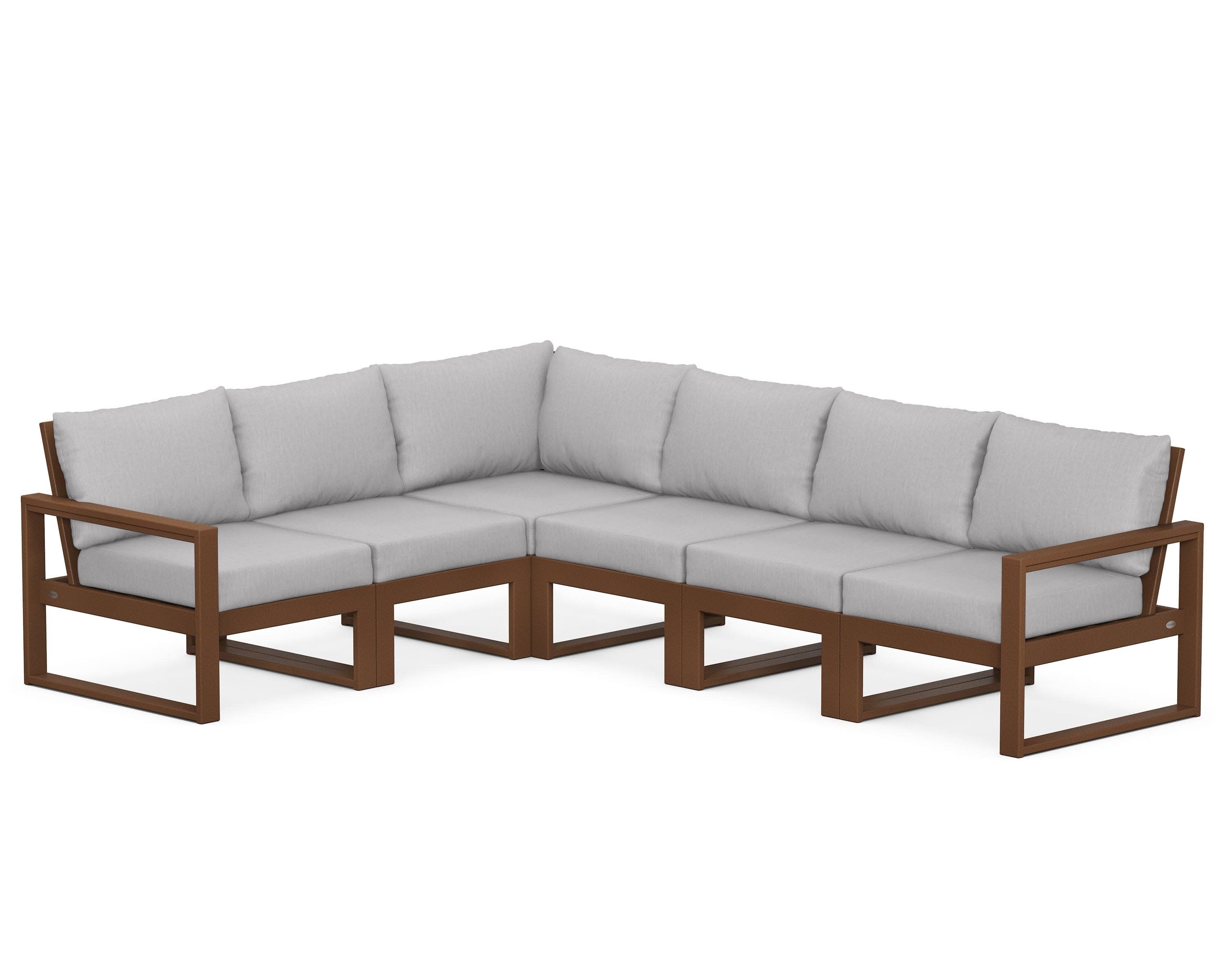 EDGE 6-Piece Modular Deep Seating Set in Teak / Granite