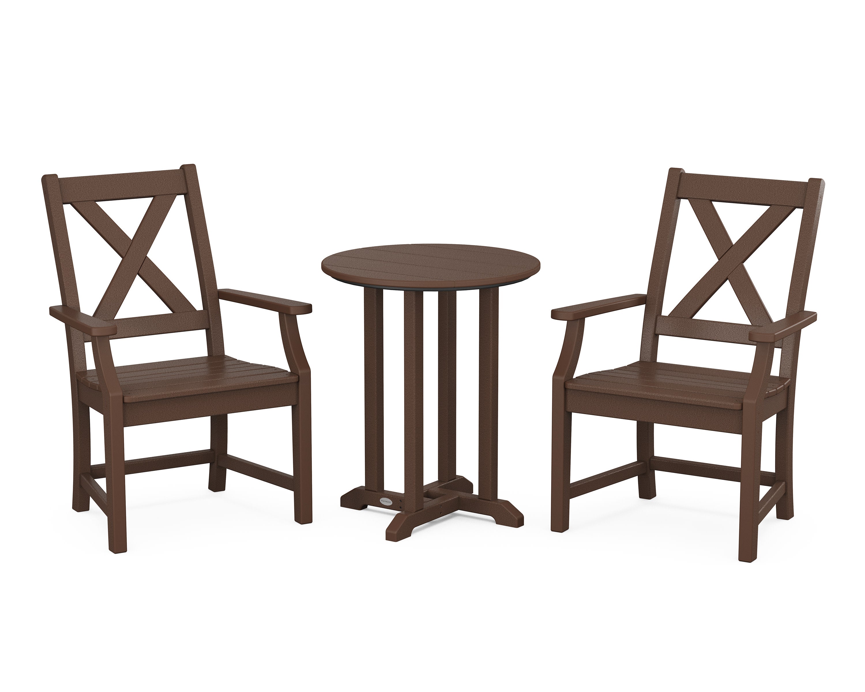 Braxton 3-Piece Round Bistro Dining Set in Mahogany