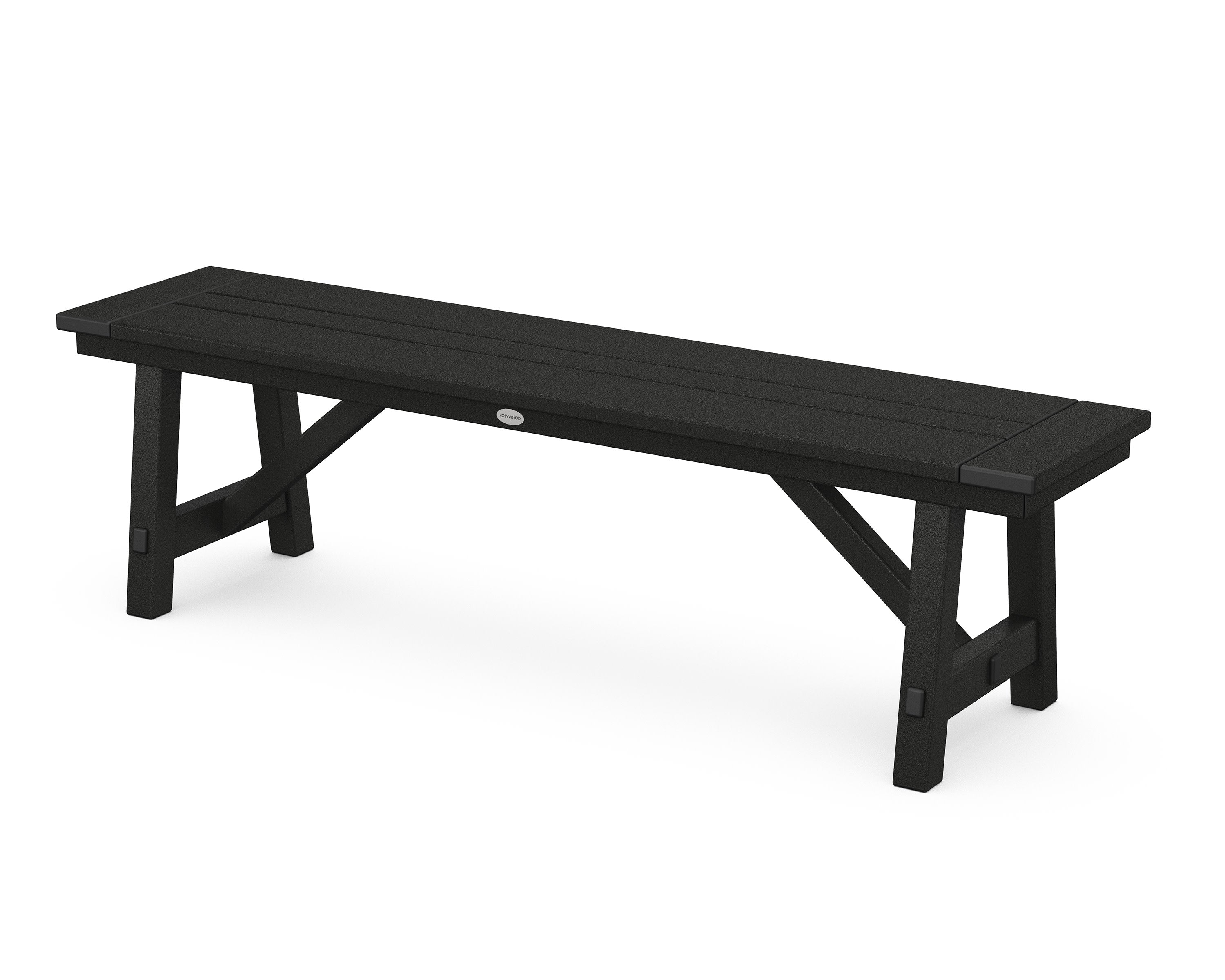 Rustic Farmhouse 60" Backless Bench in Black