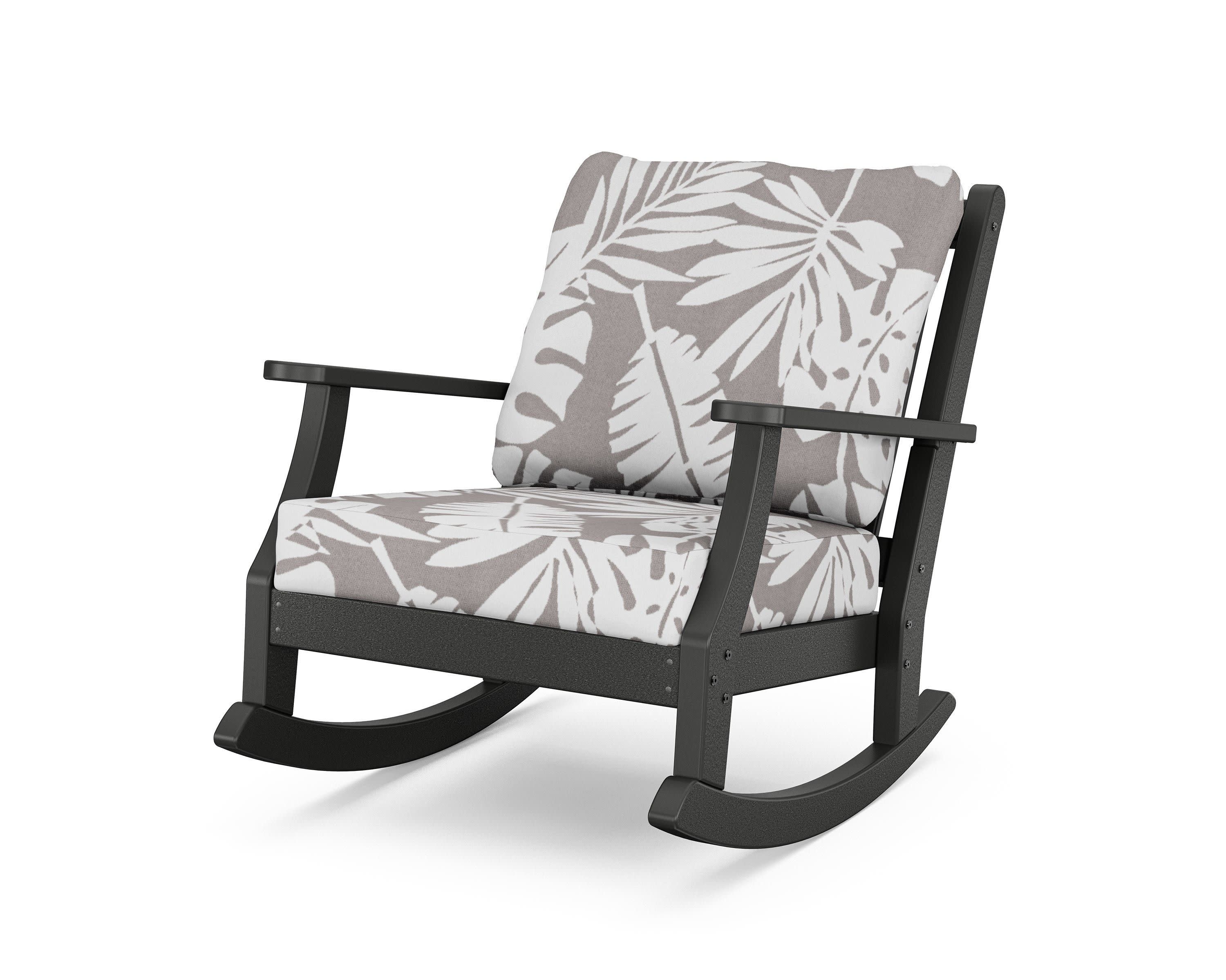 Wovendale Deep Seating Rocking Chair in Black / Leaf Grey Mist