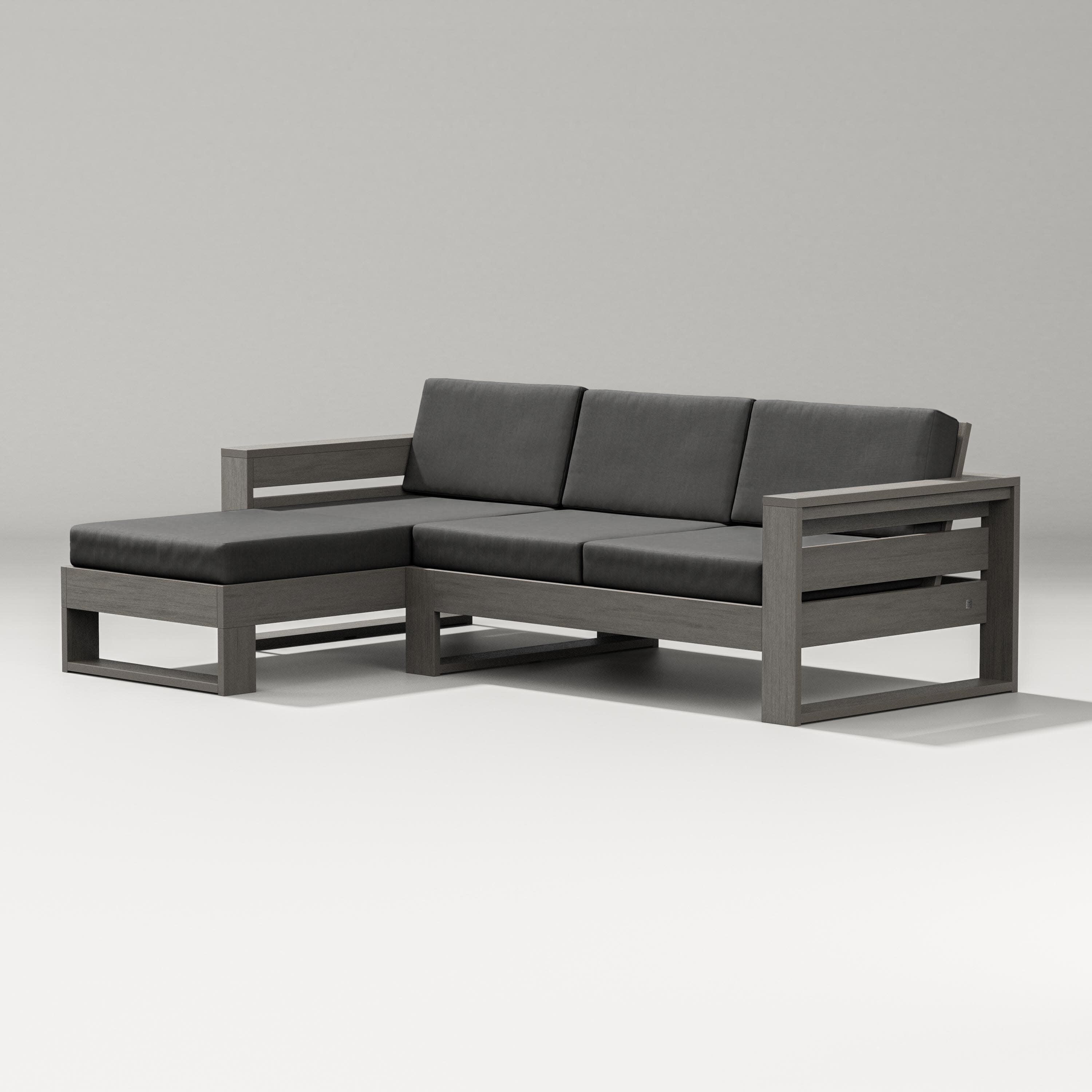 Latitude Left Chaise Sectional in Driftwood / Spectrum Carbon