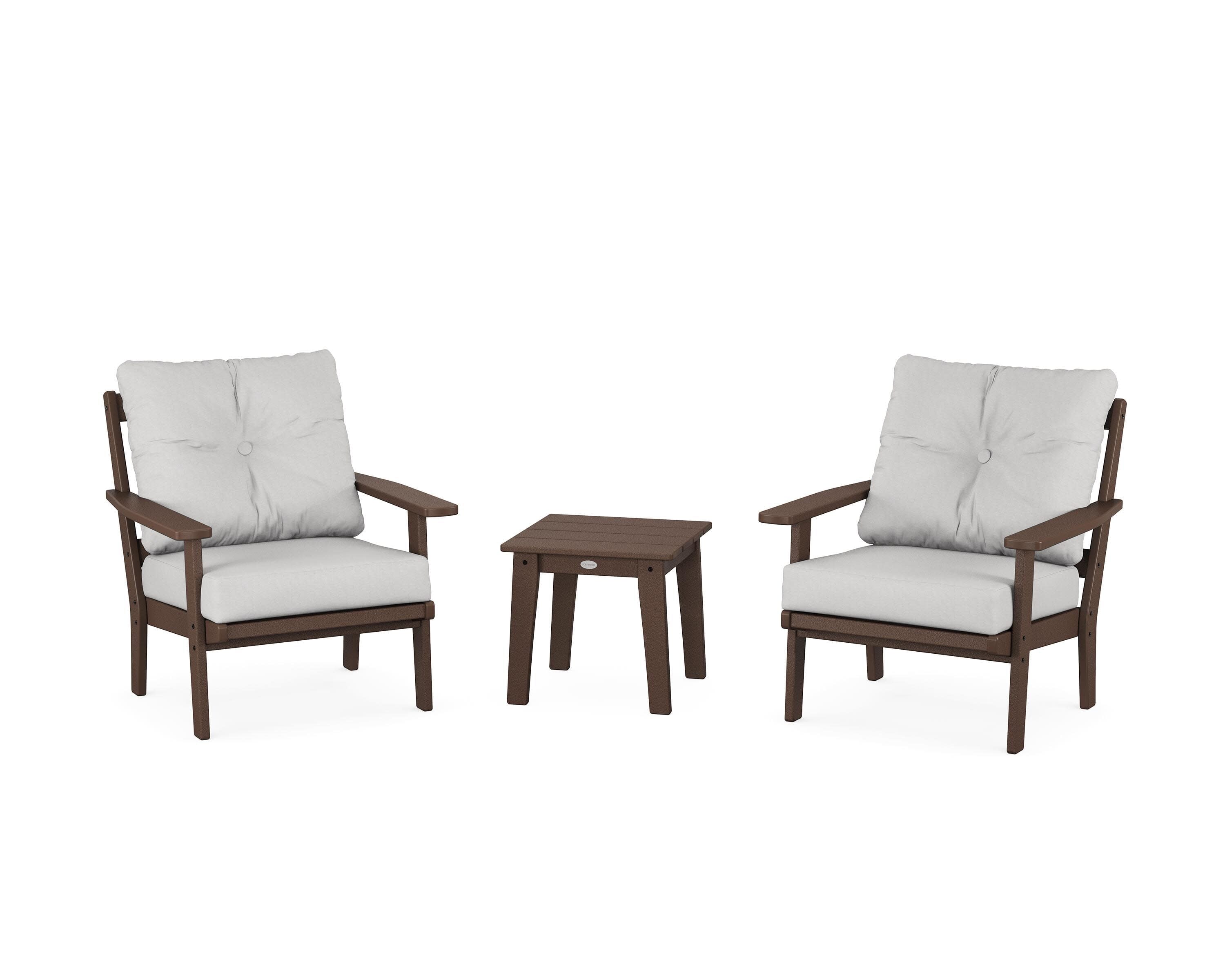 Prairie 3-Piece Deep Seating Set in Mahogany / Diamond in the Rough