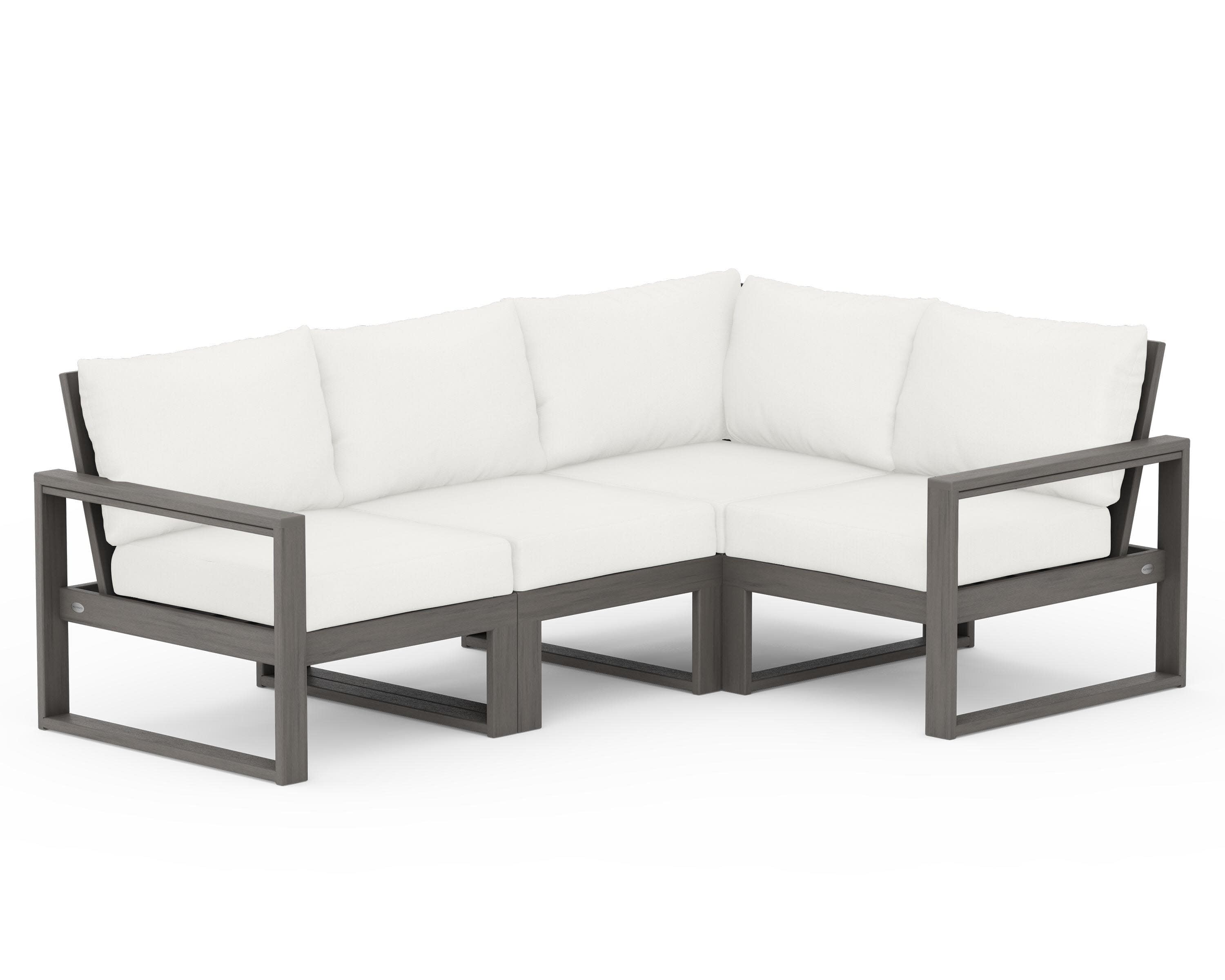 EDGE 4-Piece Modular Deep Seating Set in Driftwood / Natural Linen
