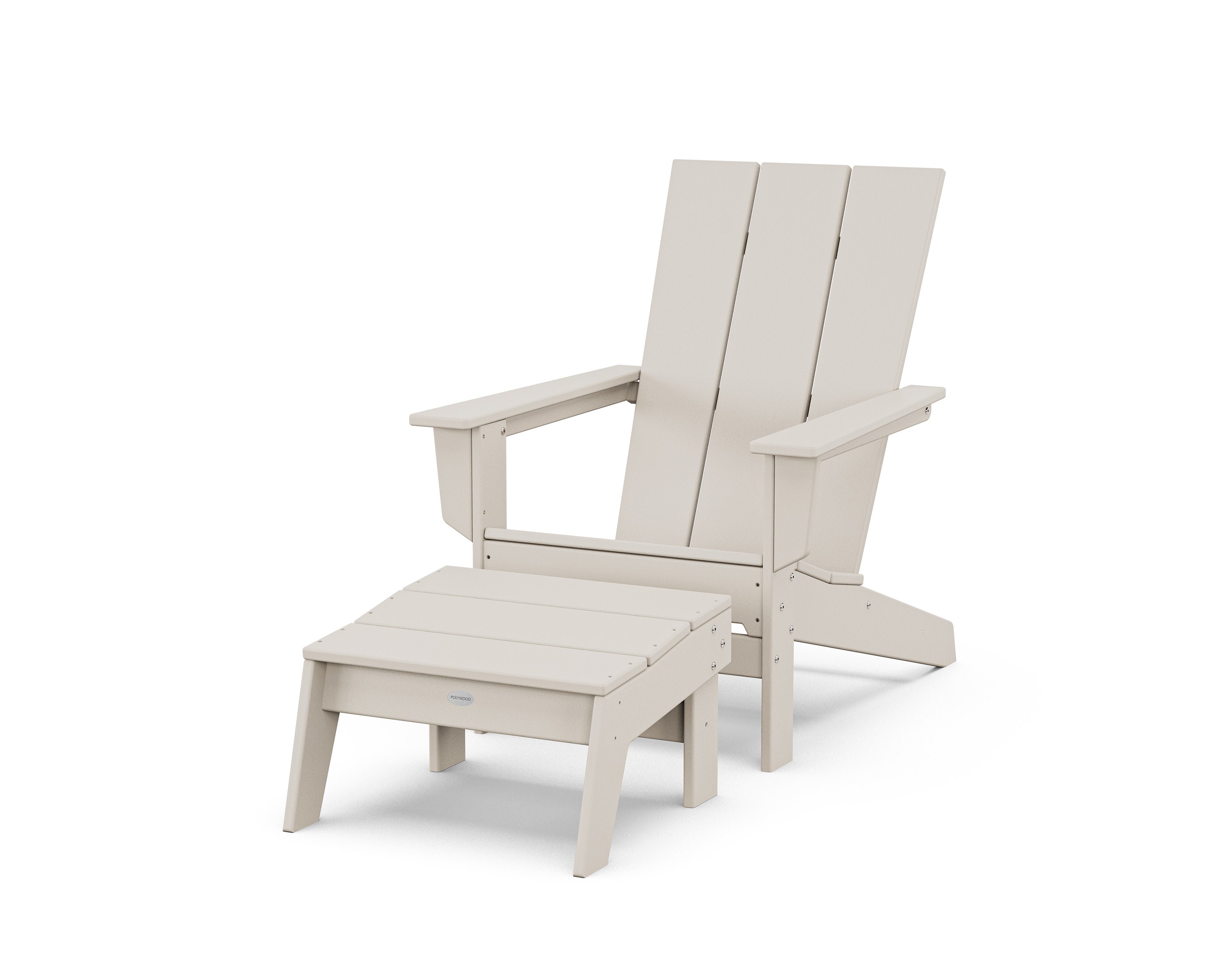 Modern Studio Adirondack Chair with Ottoman in Sand