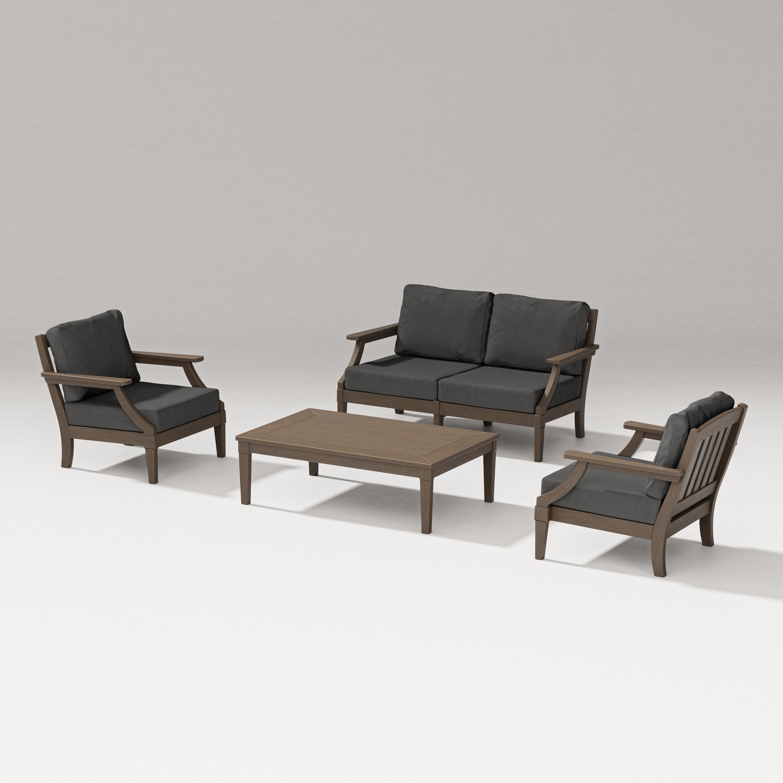 Estate Lounge 4-Piece Loveseat Set in Kona / Spectrum Carbon