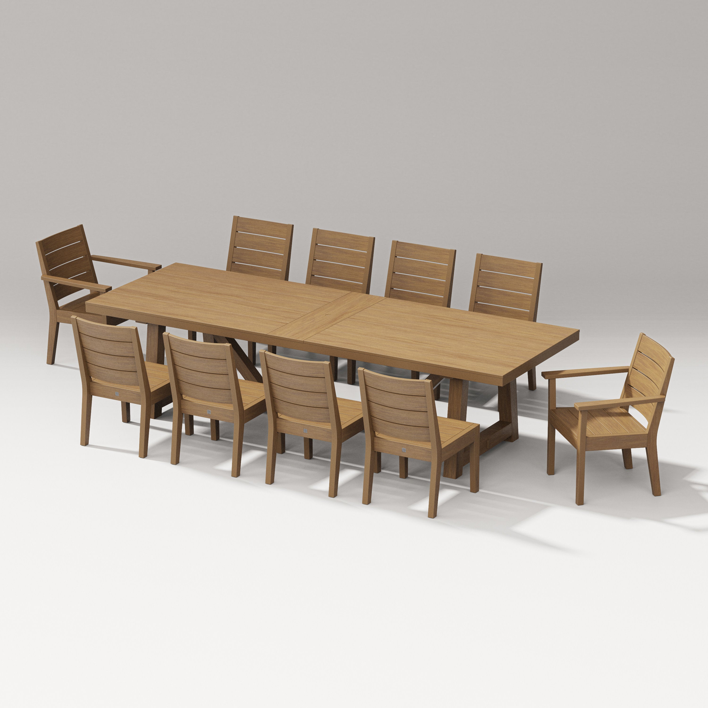 Latitude 11-Piece A-Frame Table Dining Set in Natural